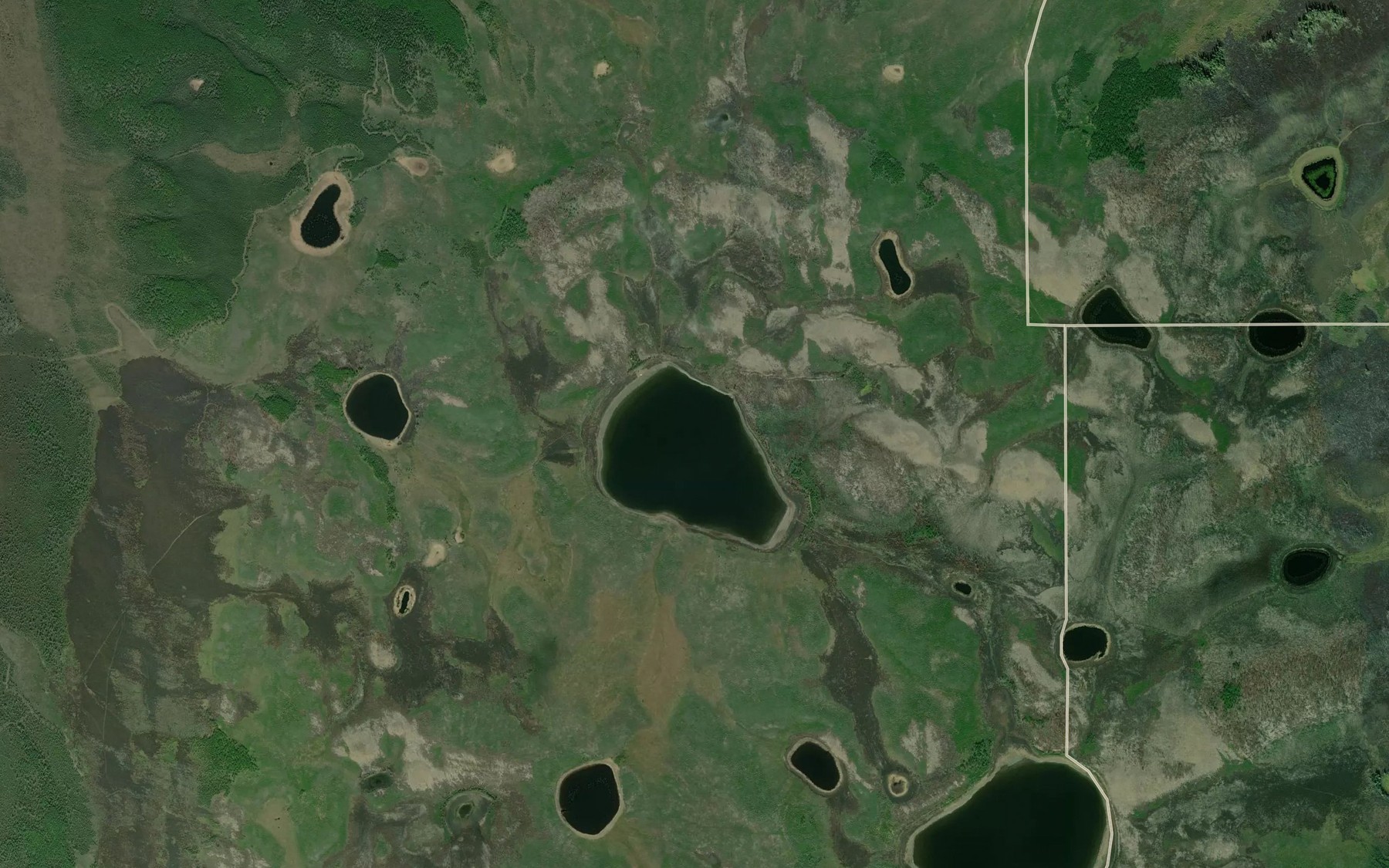 Satellite map of the Rainbow Lake