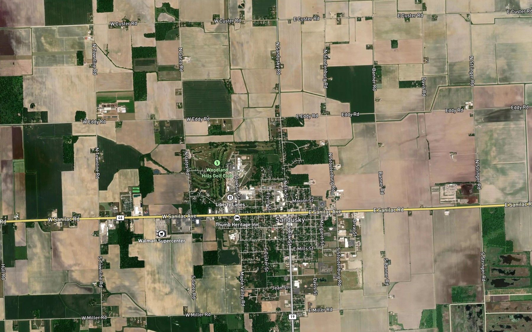 Satellite map of the Stone Drain