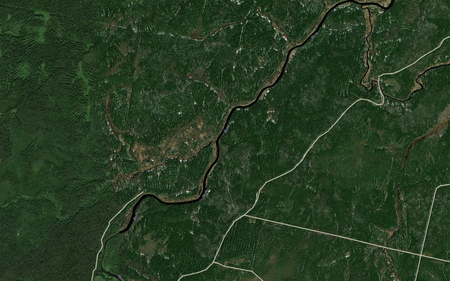 Satellite map of the Sivzen'ga