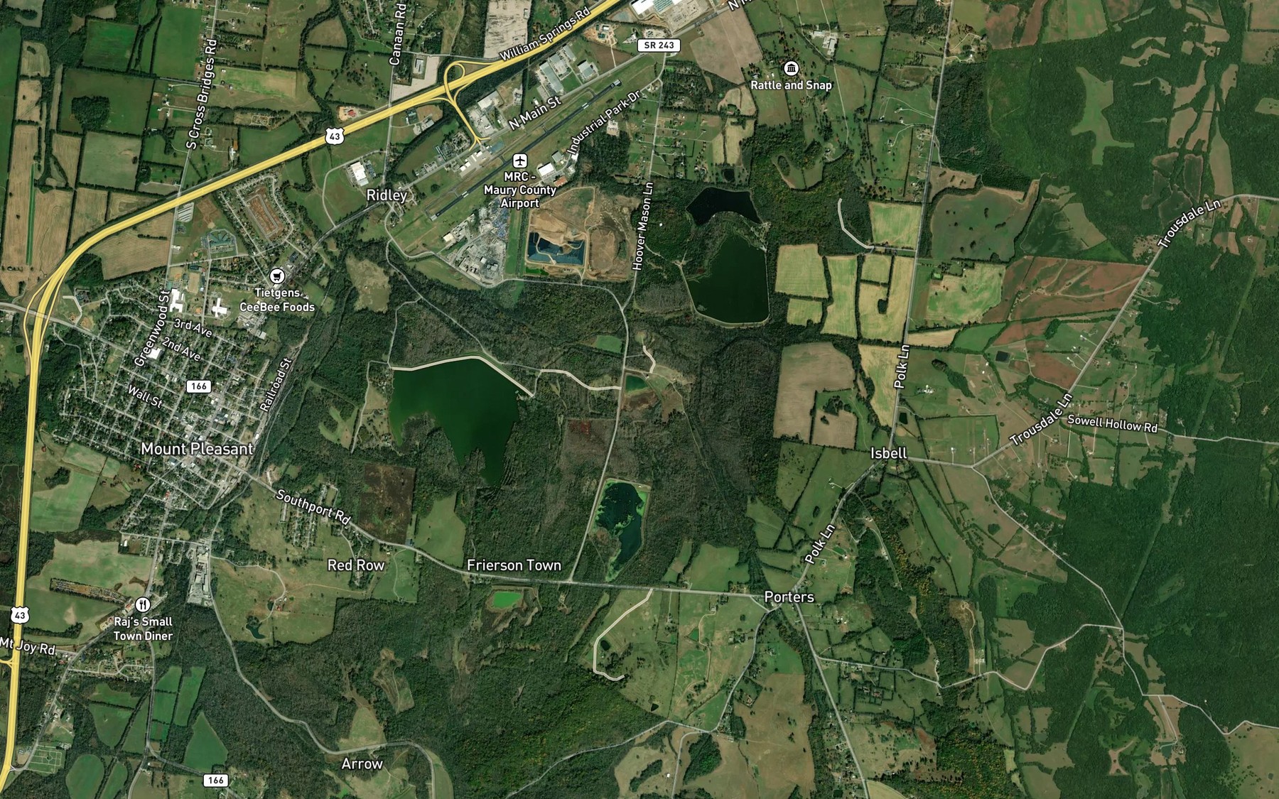 Satellite map of the Stauffer Chemical Tailings Pond Number Seventeen