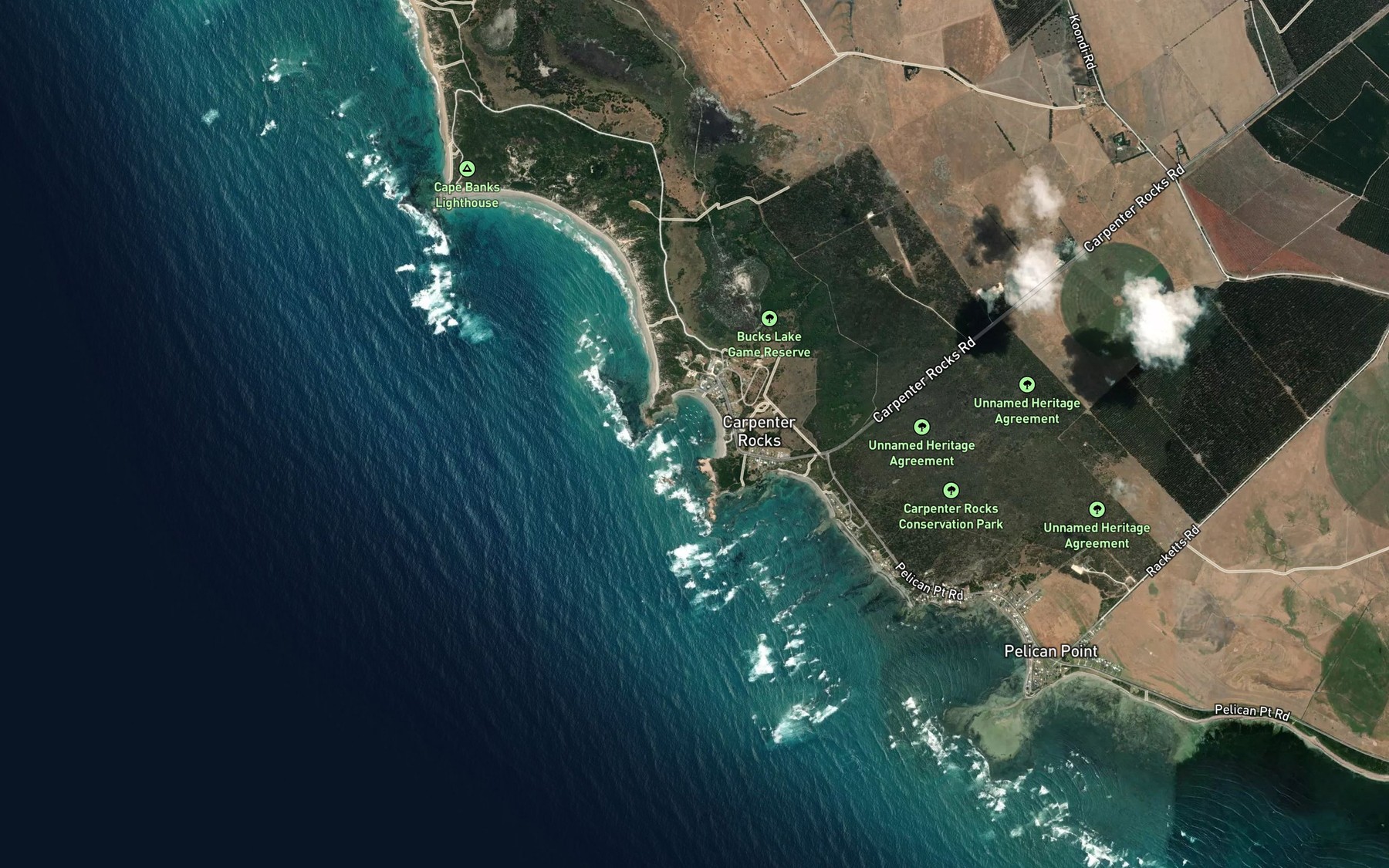Satellite map of the Bucks Bay