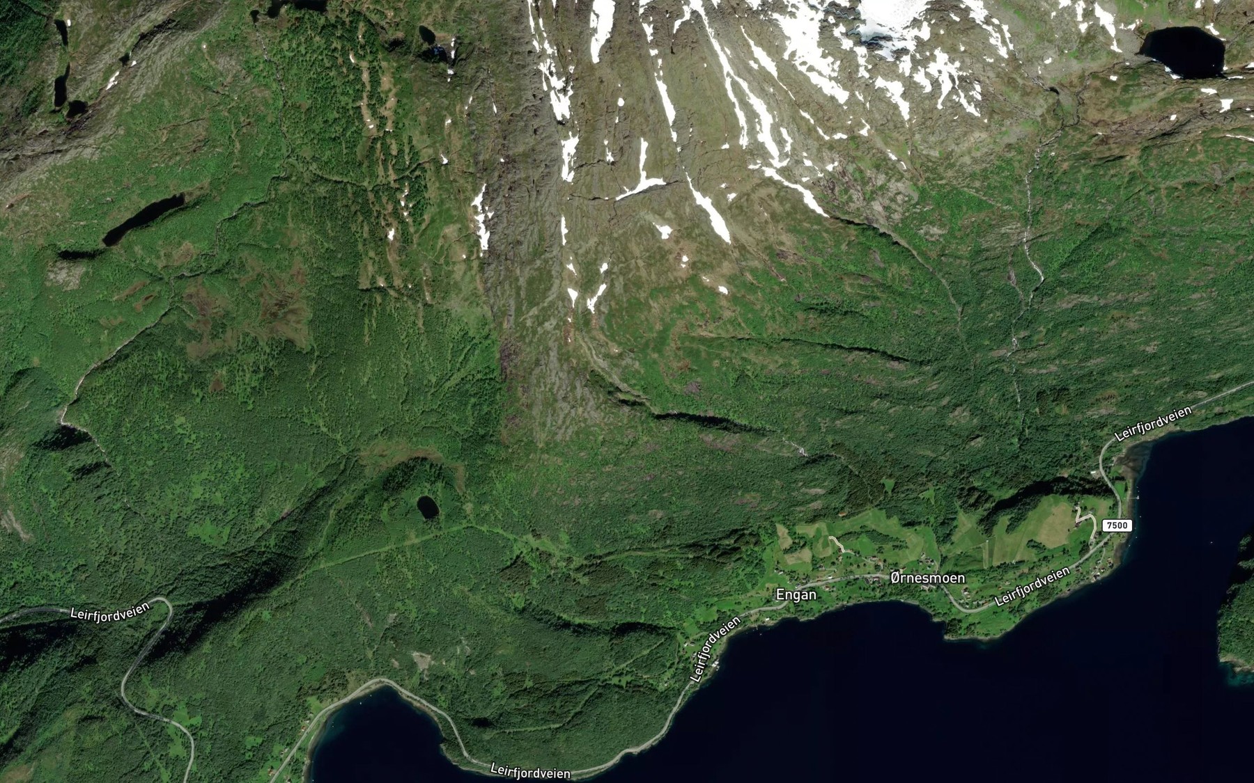 Satellite map of the Orneselva