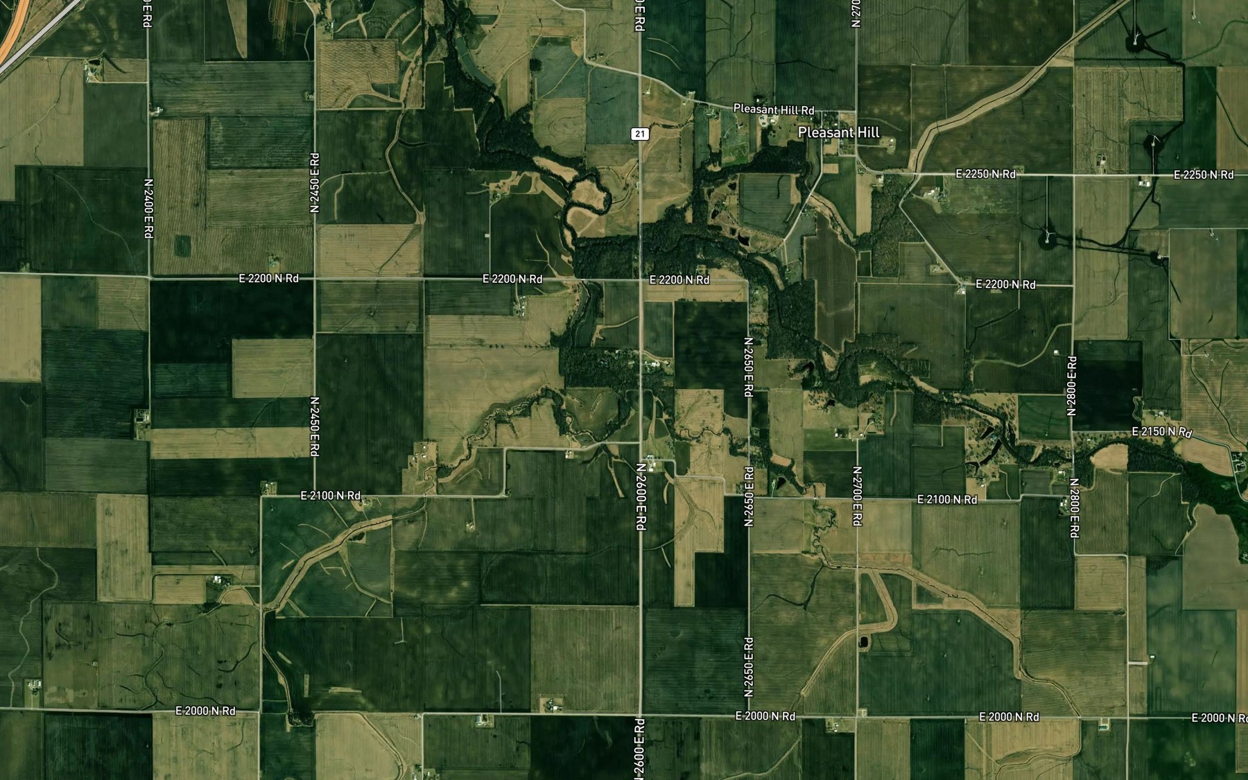 Satellite map of the Crooked Creek