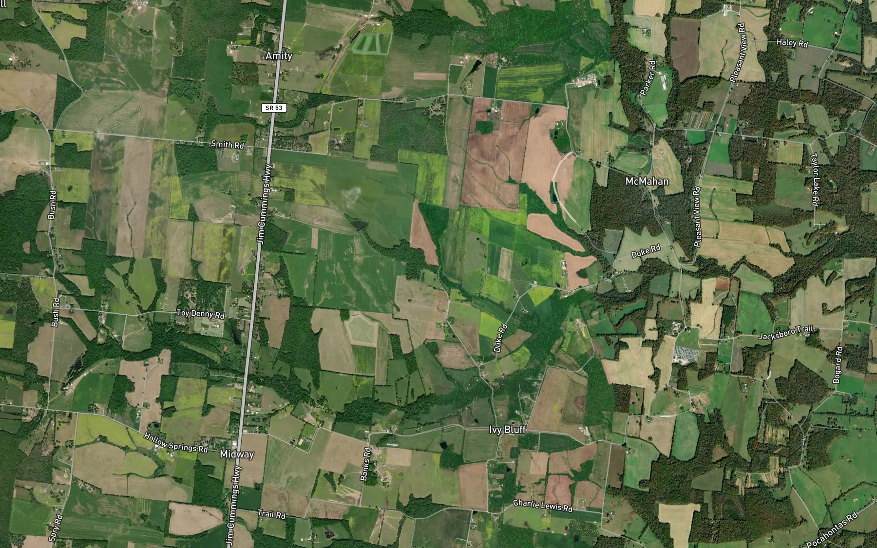 Satellite map of the Swanger Branch