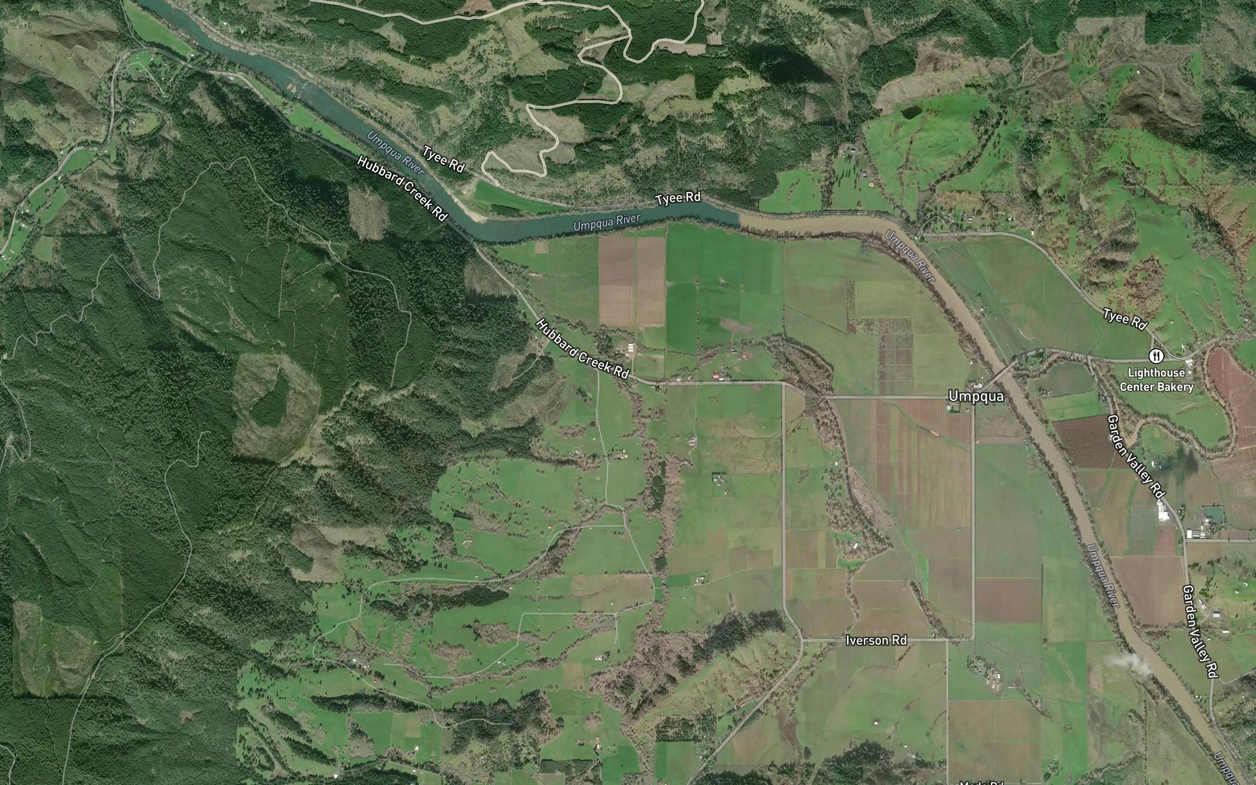 Satellite map of the Mill Creek