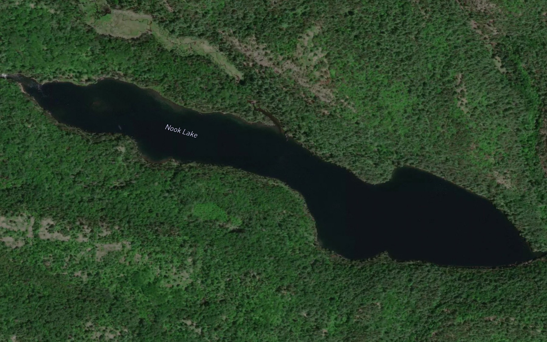 Satellite map of the Nook Lake
