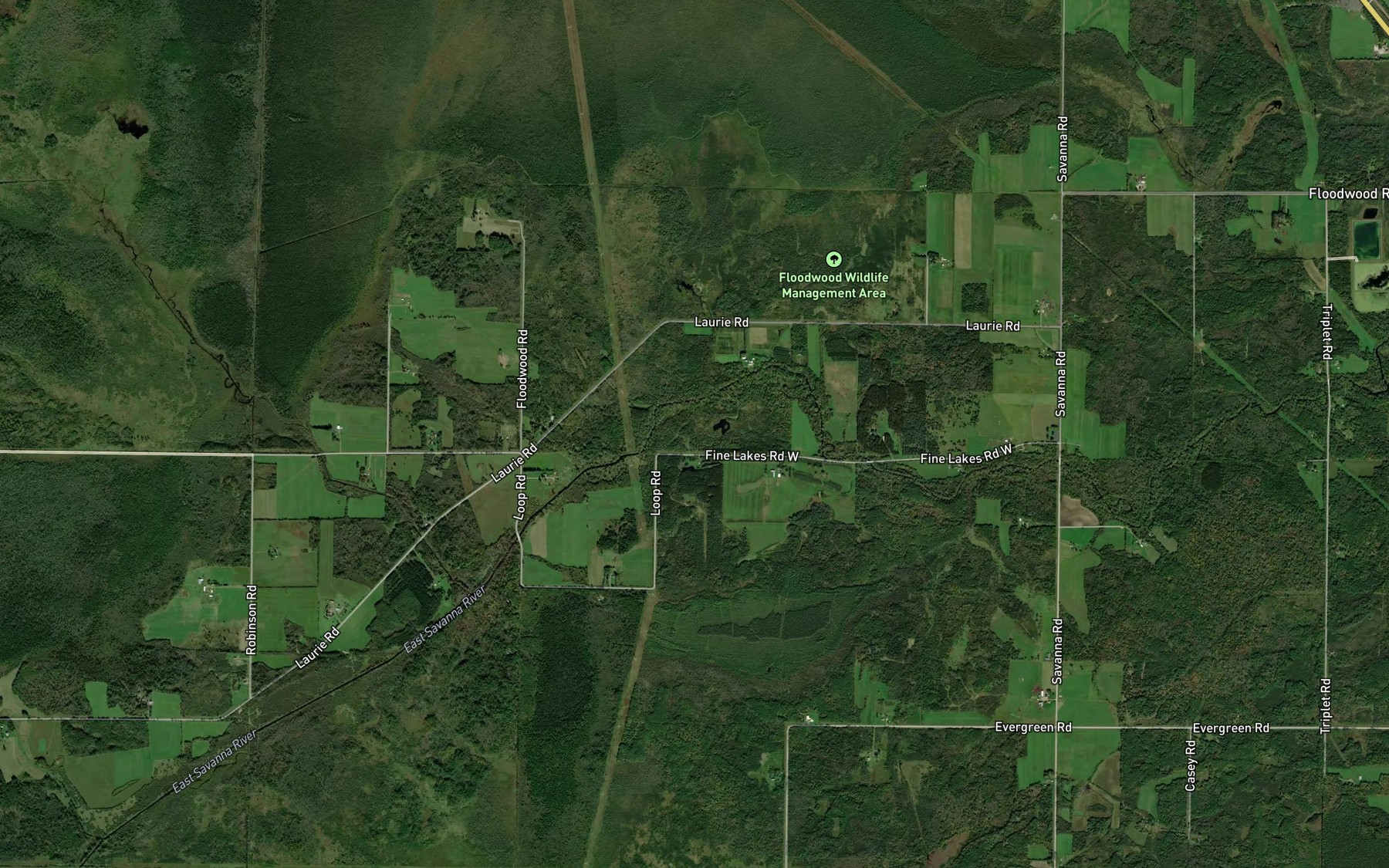 Satellite map of the Judicial Ditch Number Three