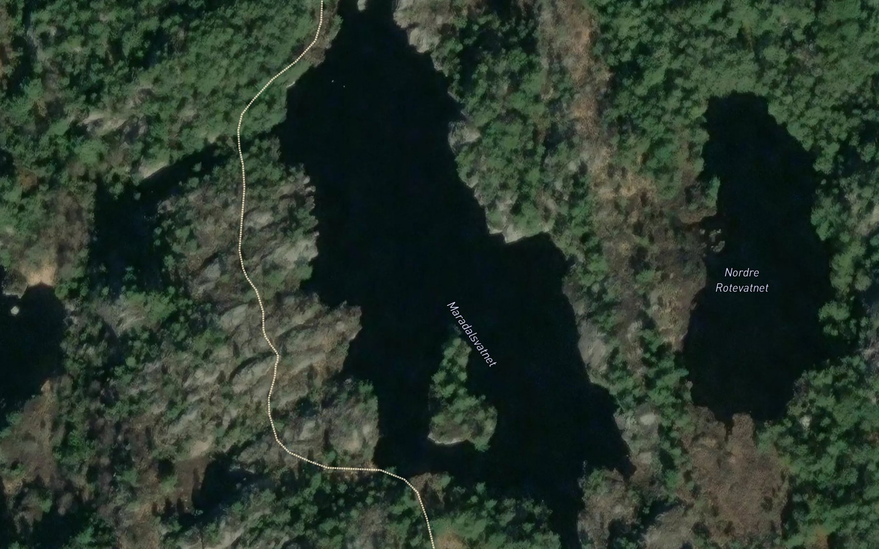 Satellite map of the Maridalsvatnet