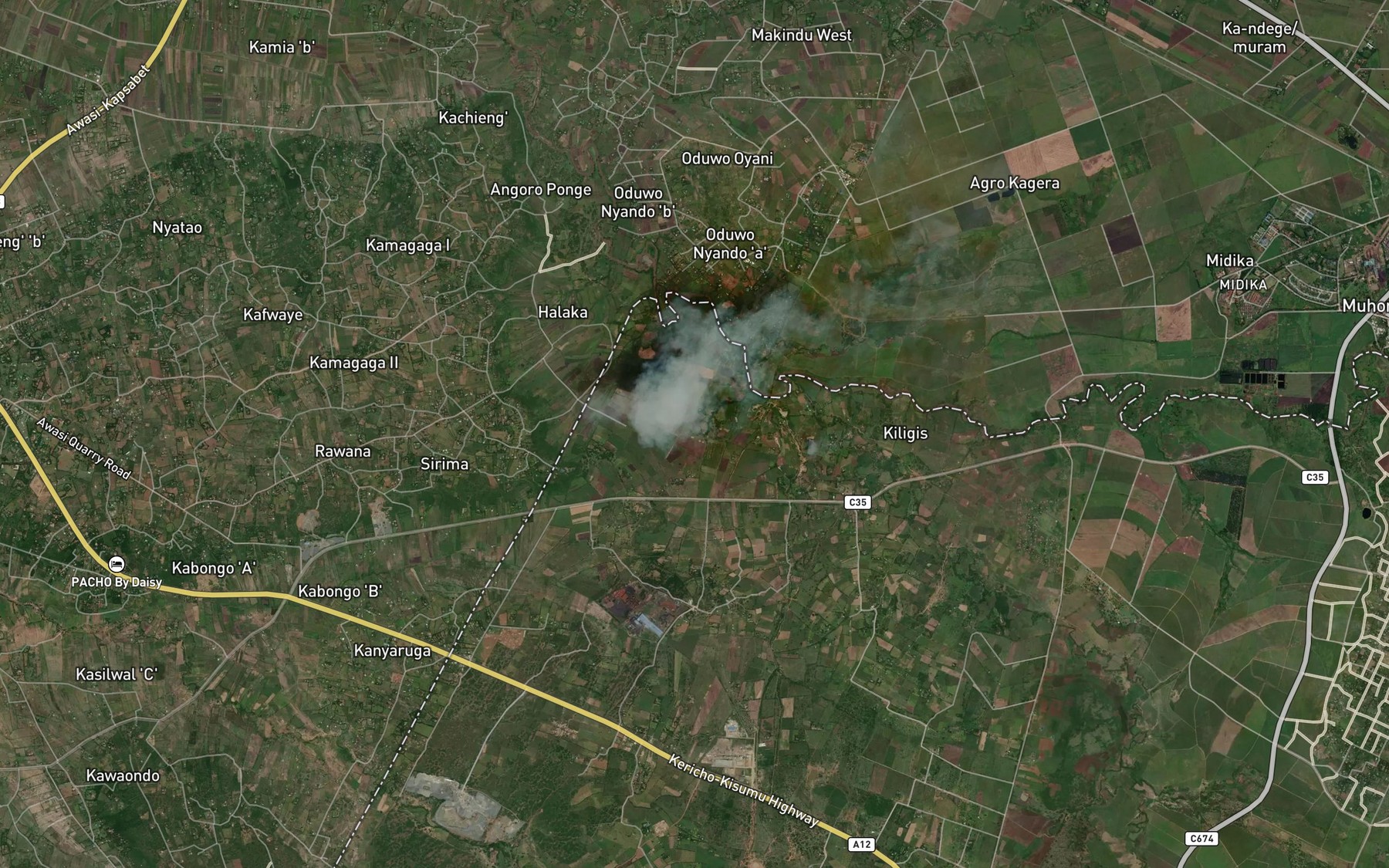 Satellite map of the Raragegwit