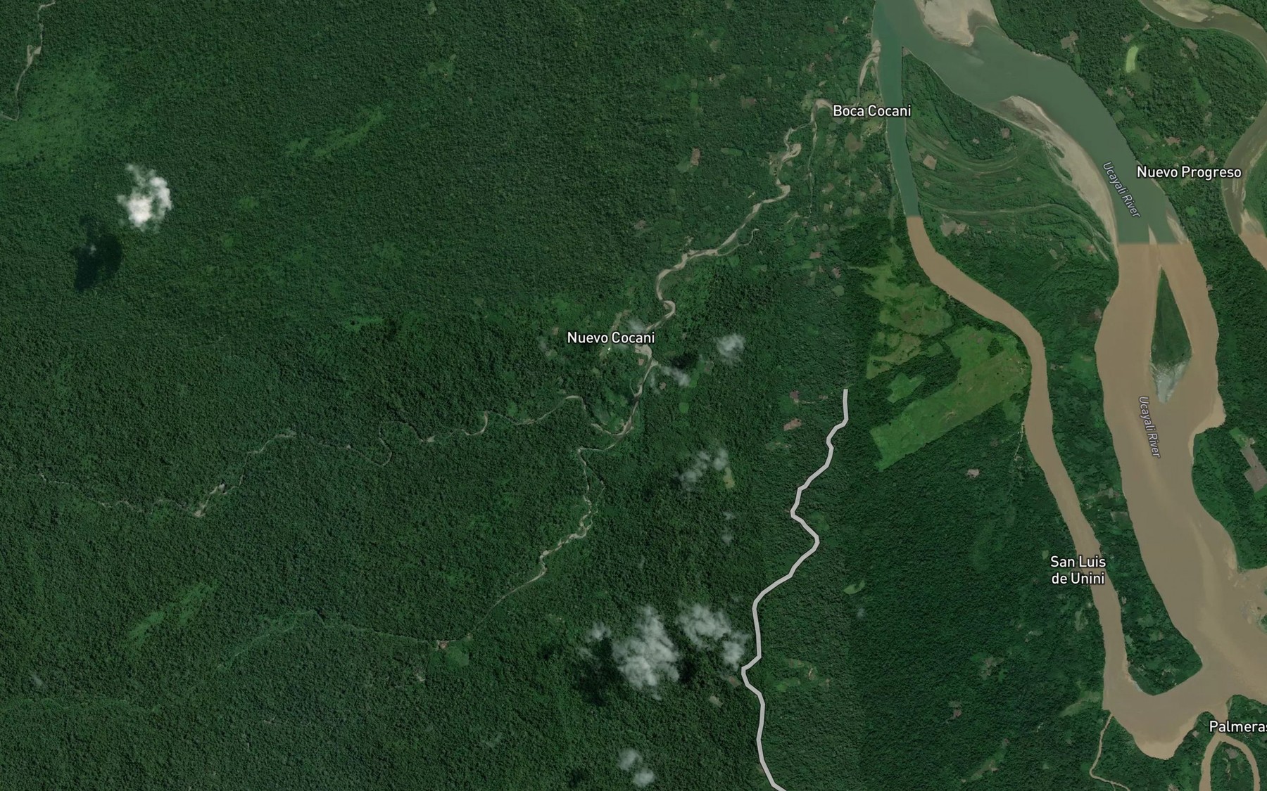 Satellite map of the Quebrada Shintiyani