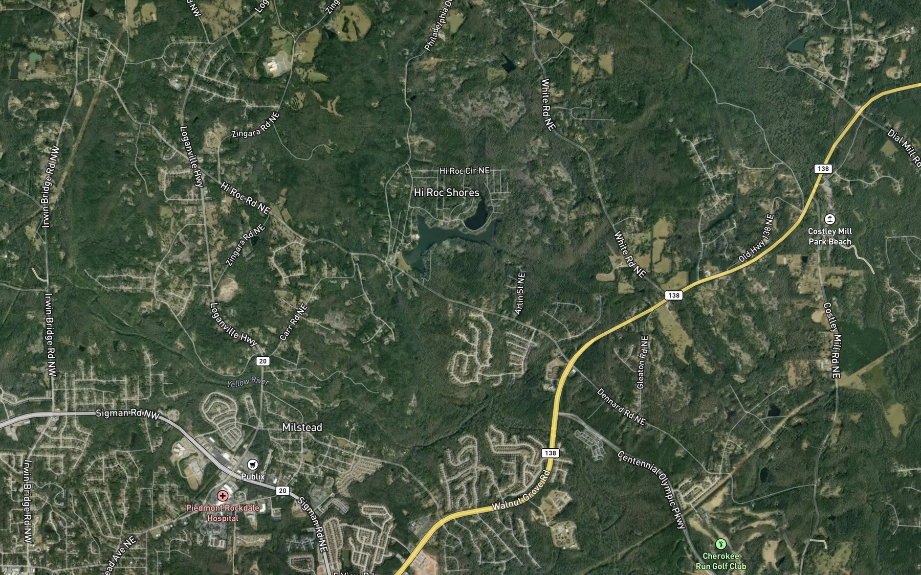 Satellite map of the Rockdale