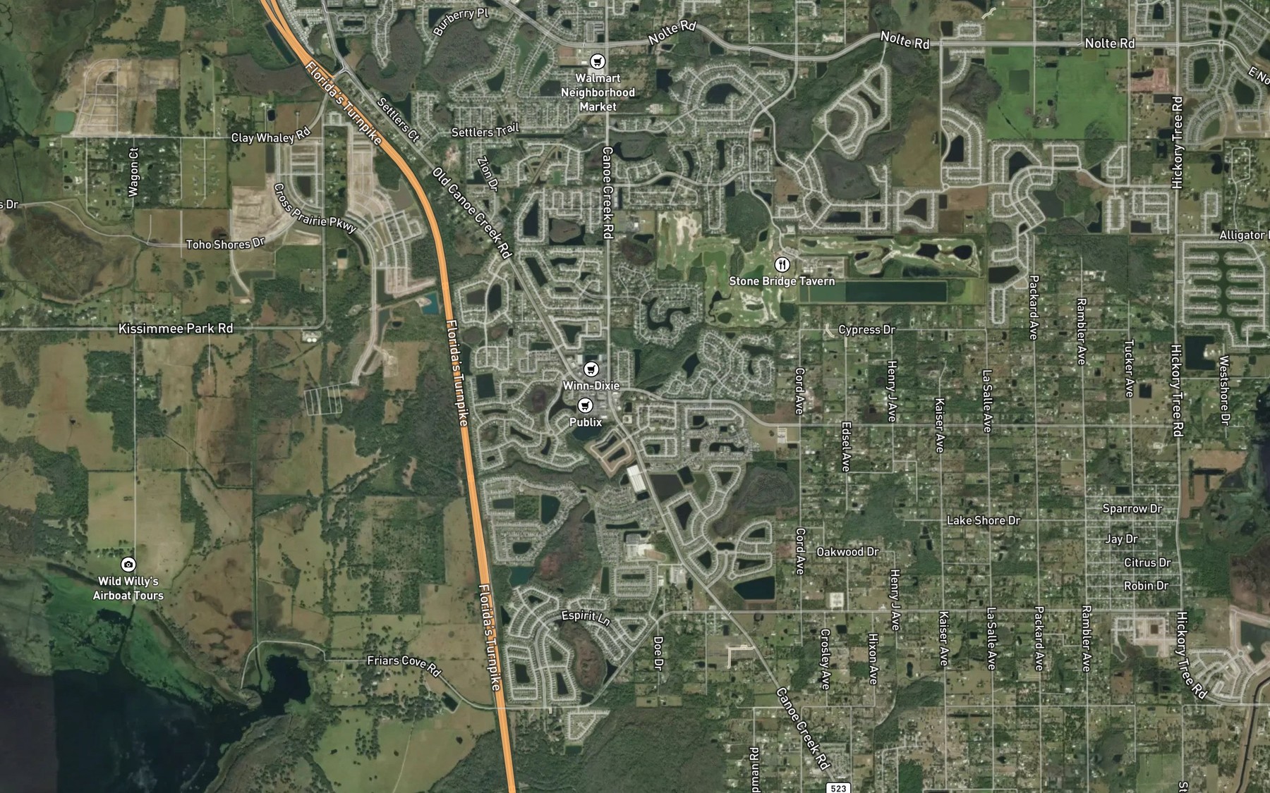 Satellite map of the Gator Bay Branch