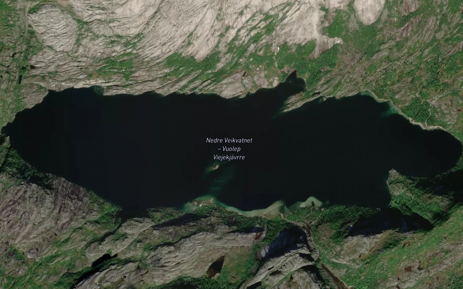 Satellite map of the Veikvatnet,nedre