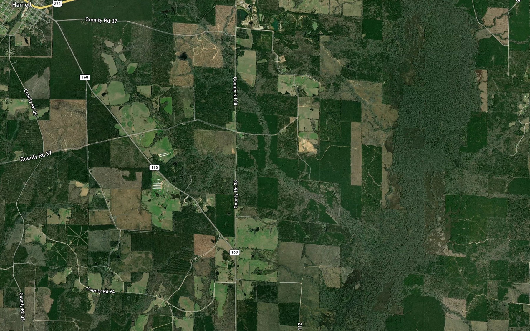 Satellite map of the Jolly Creek