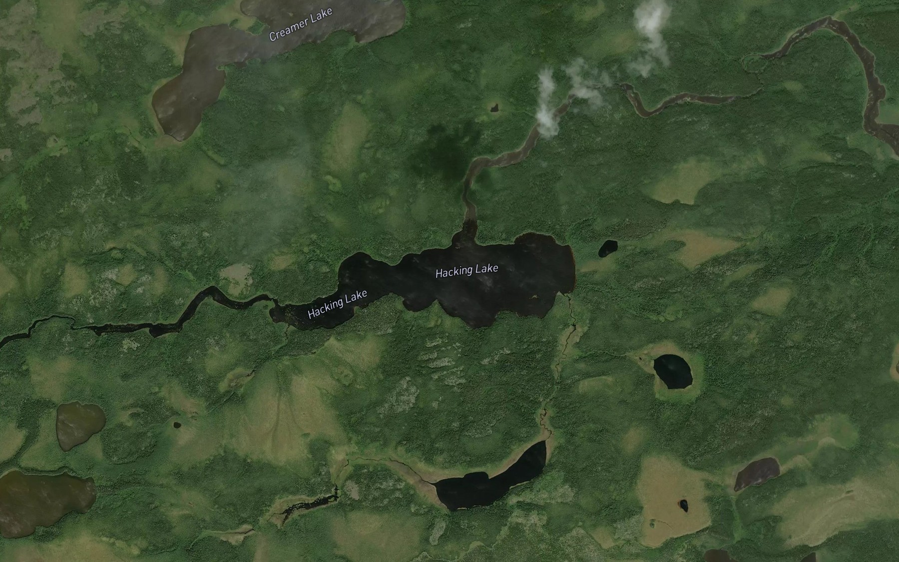 Satellite map of the Hacking Lake