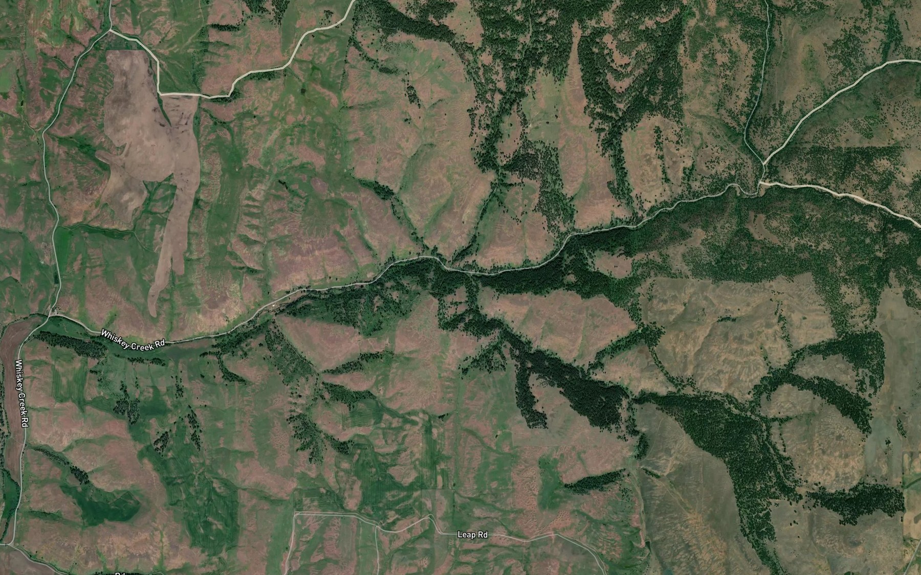 Satellite map of the South Fork Whisky Creek