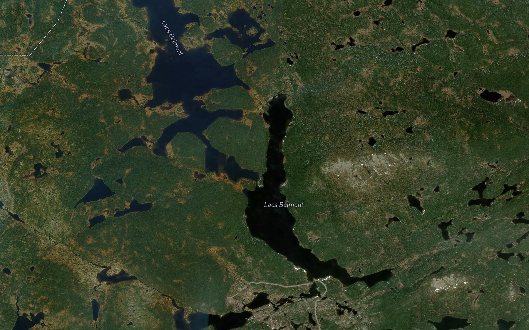 Satellite map of the Lacs Belmont