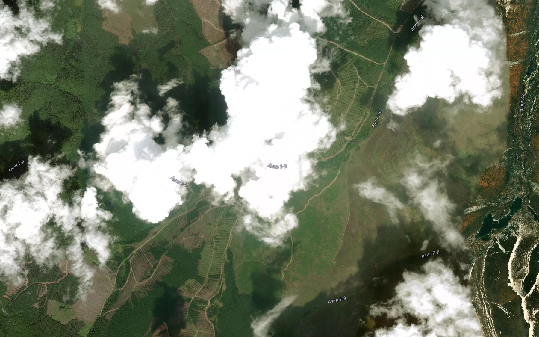 Satellite map of the Burnyy Klyuch