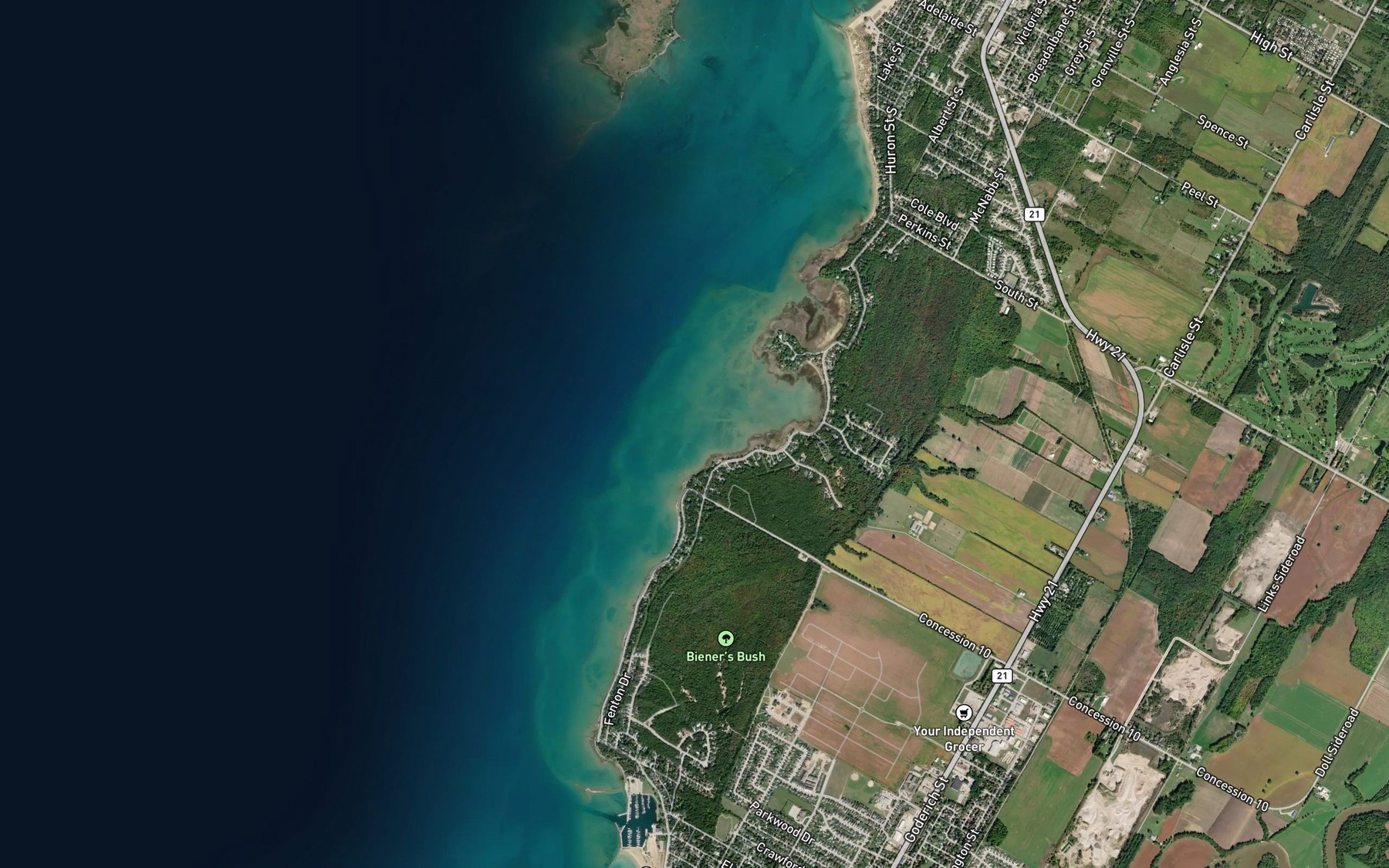 Satellite map of the Miramichi Bay