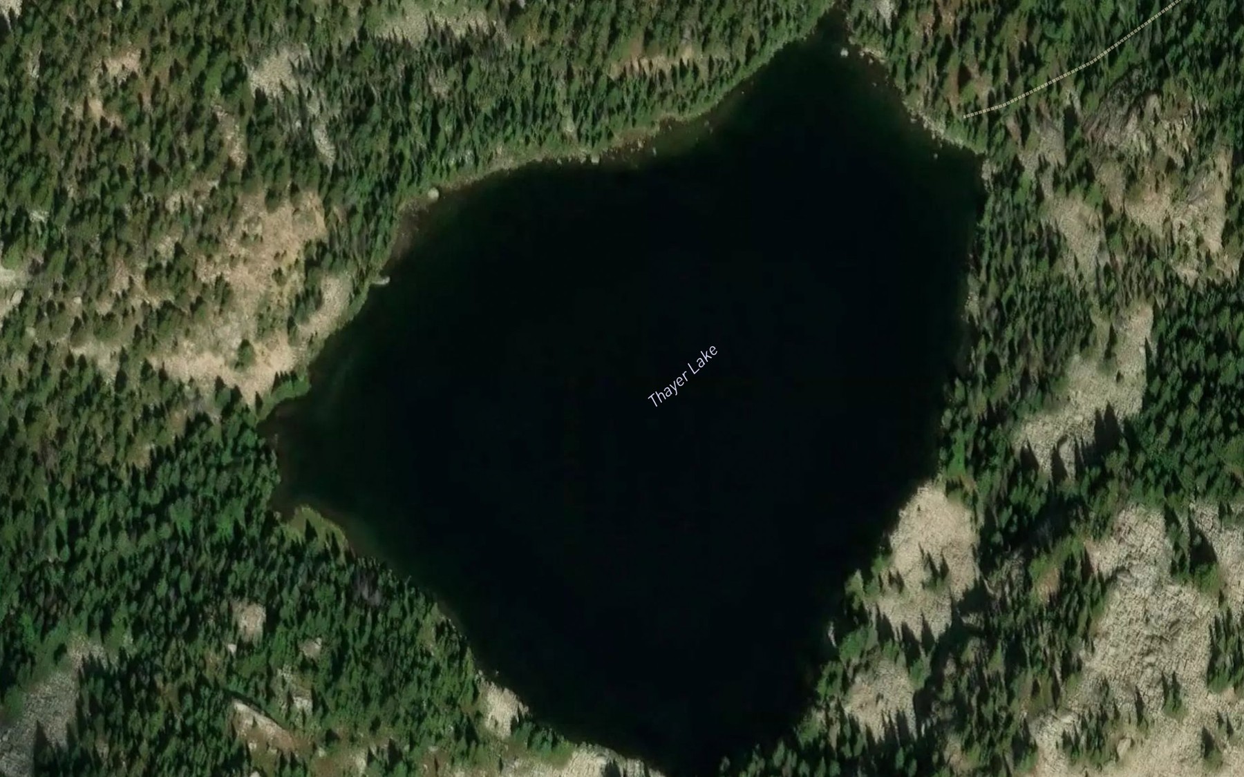 Satellite map of the Thayer Lake