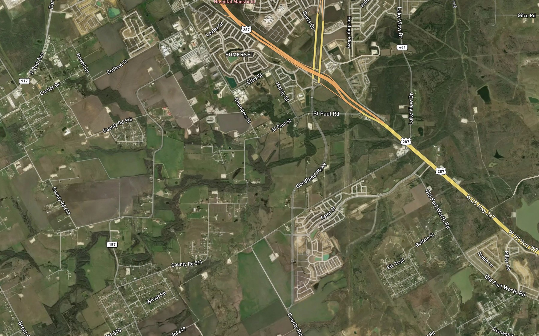 Satellite map of the Reece Branch