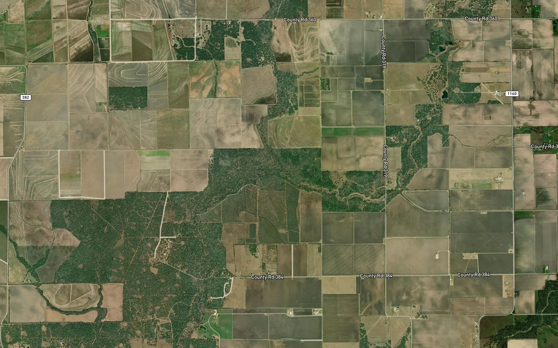 Satellite map of the Porters Creek