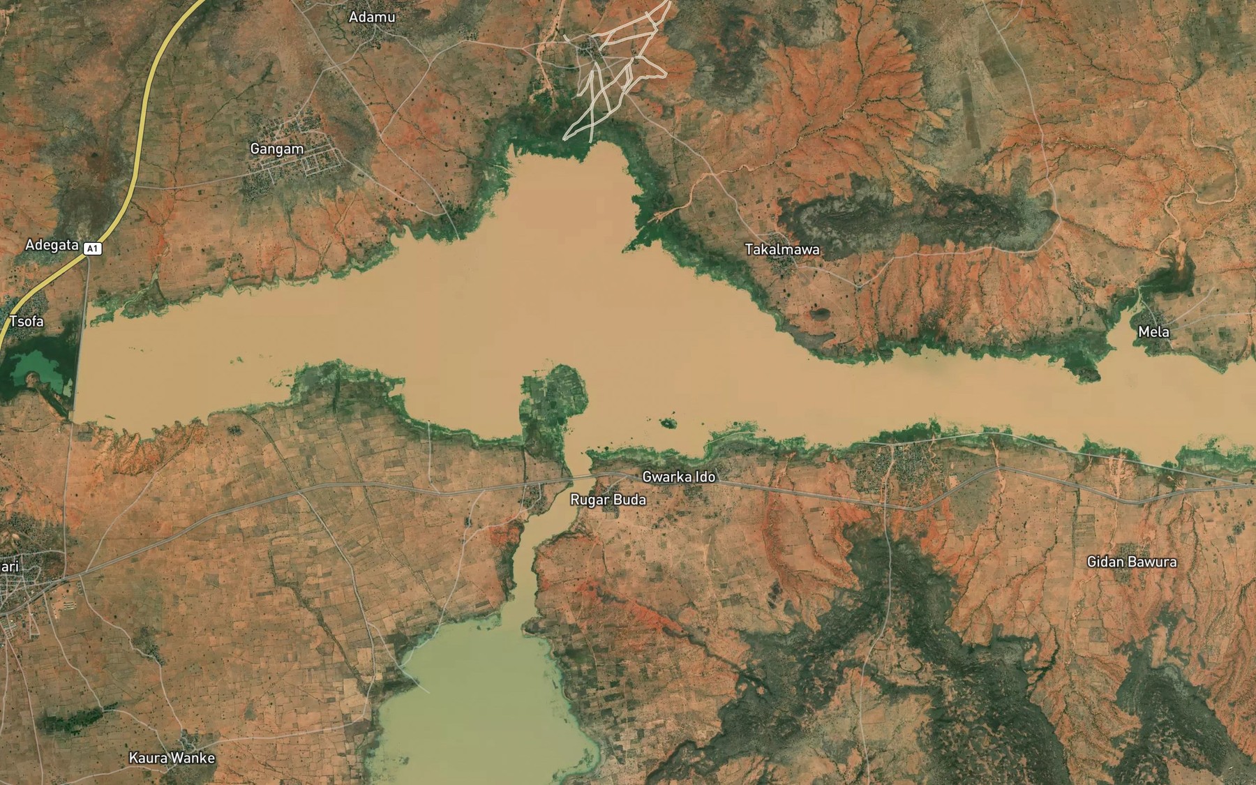 Satellite map of the Faranja