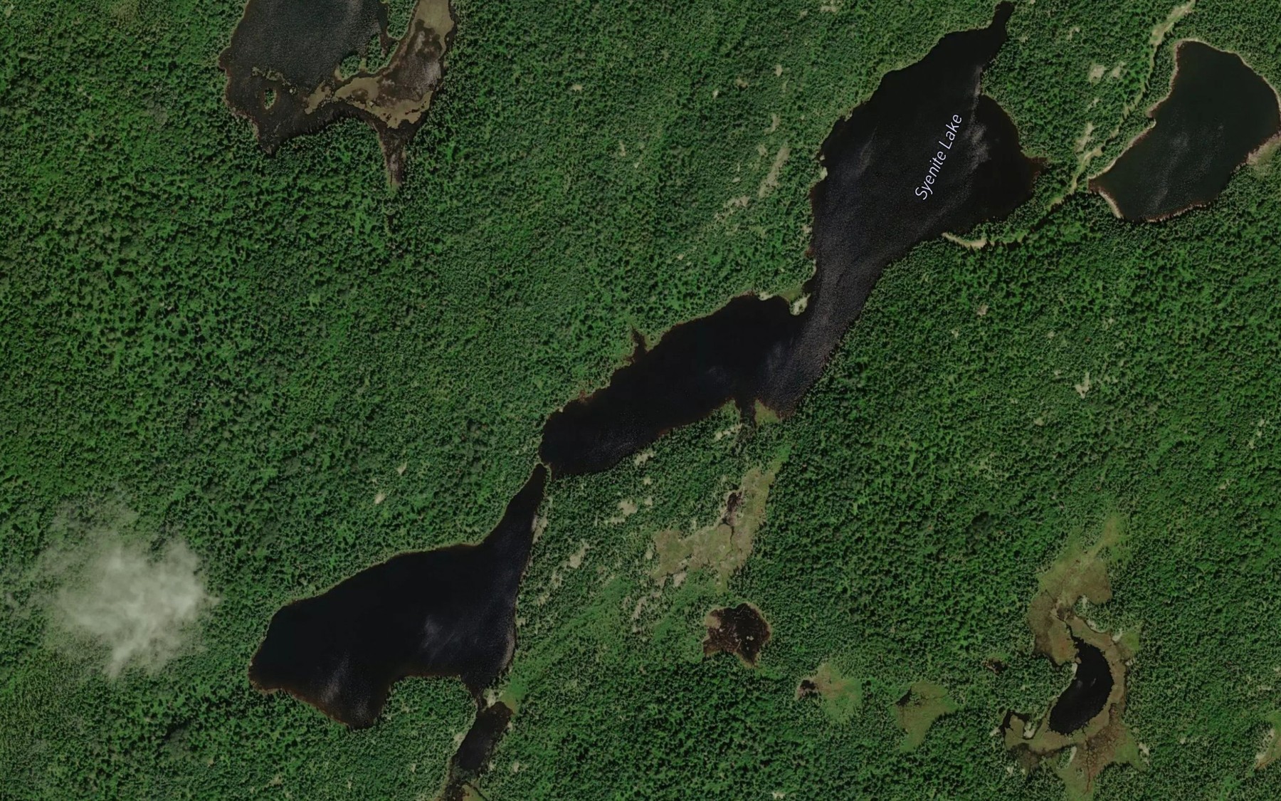 Satellite map of the Syenite Lake