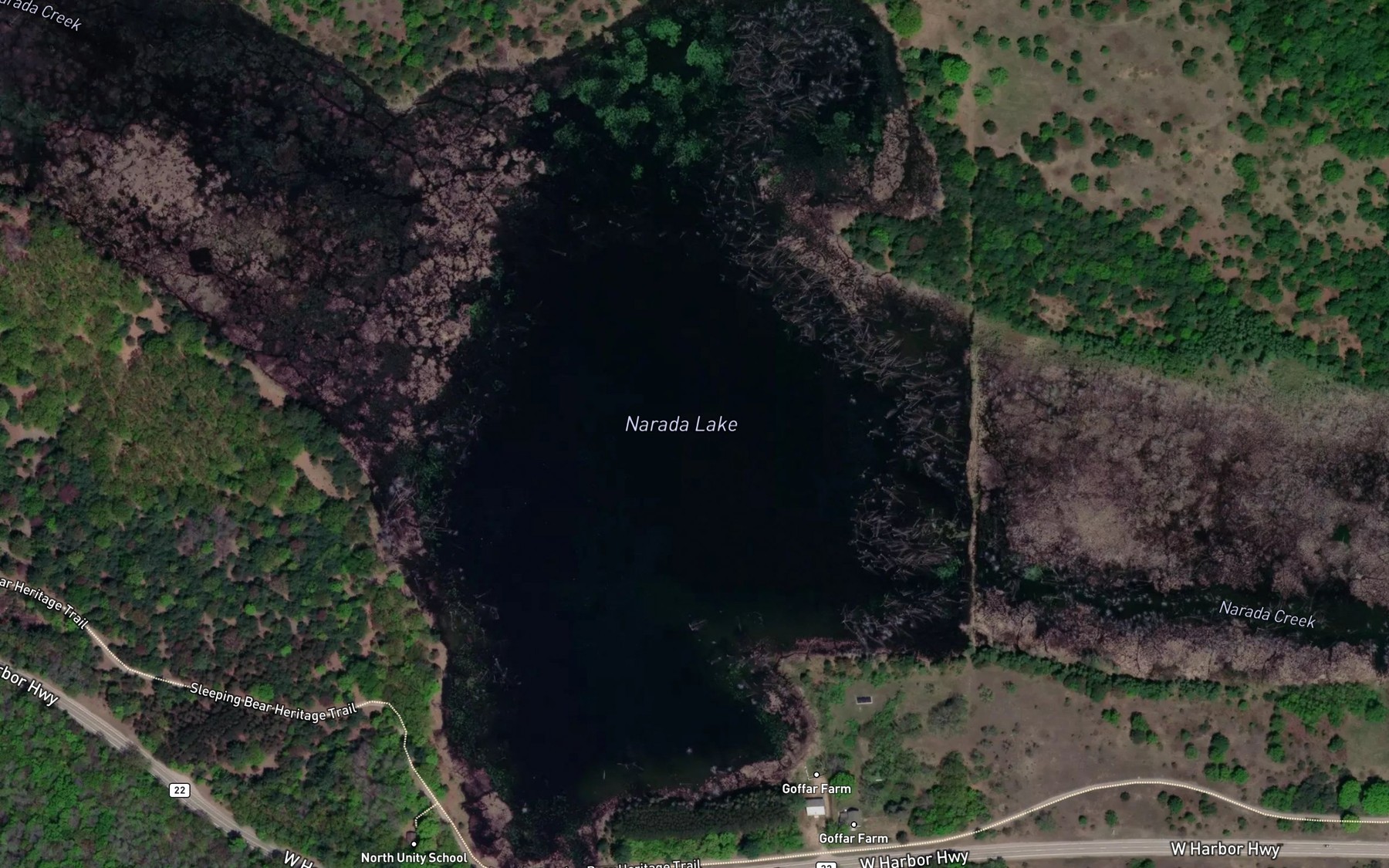 Satellite map of the Narada Lake