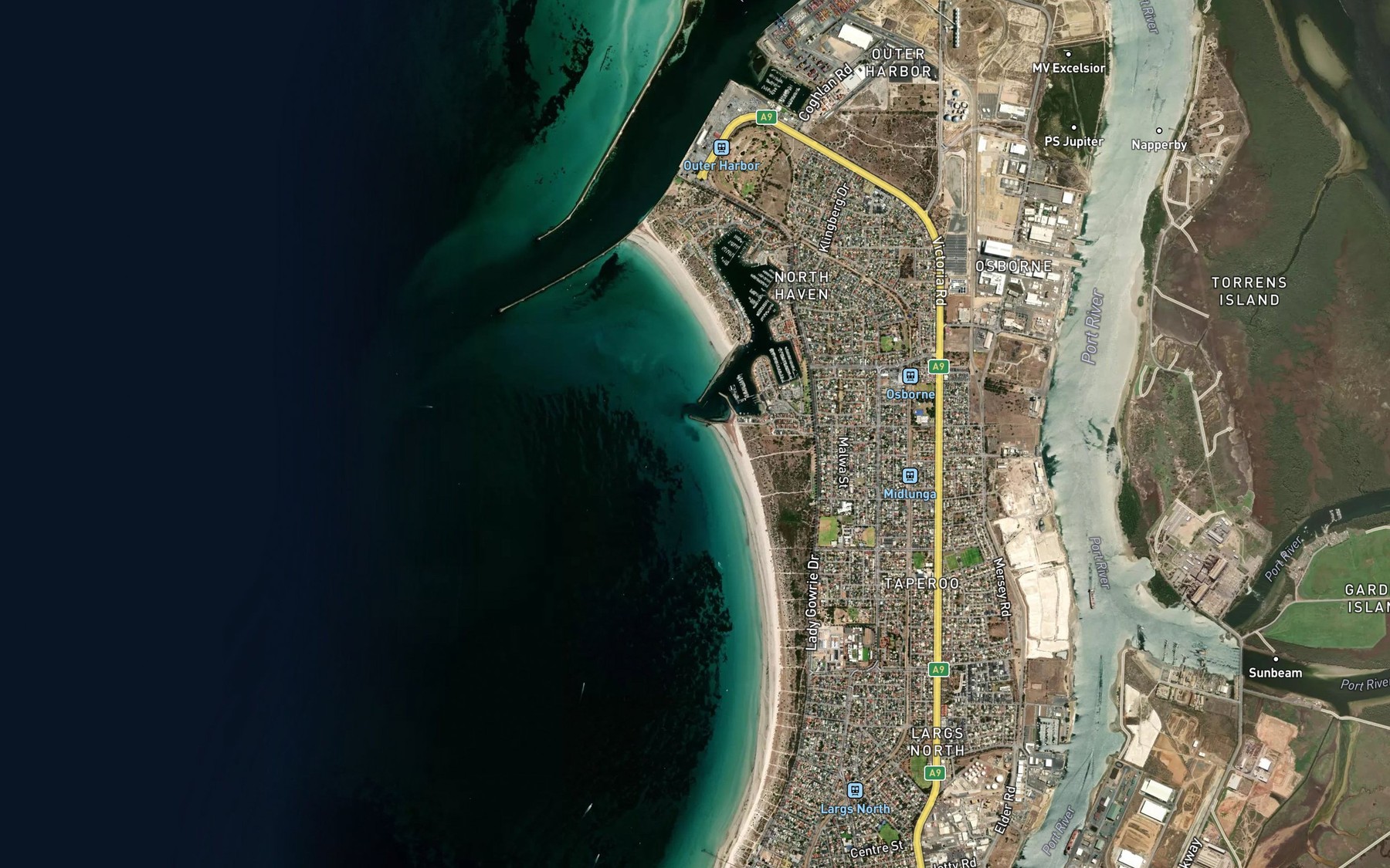 Satellite map of the North Haven