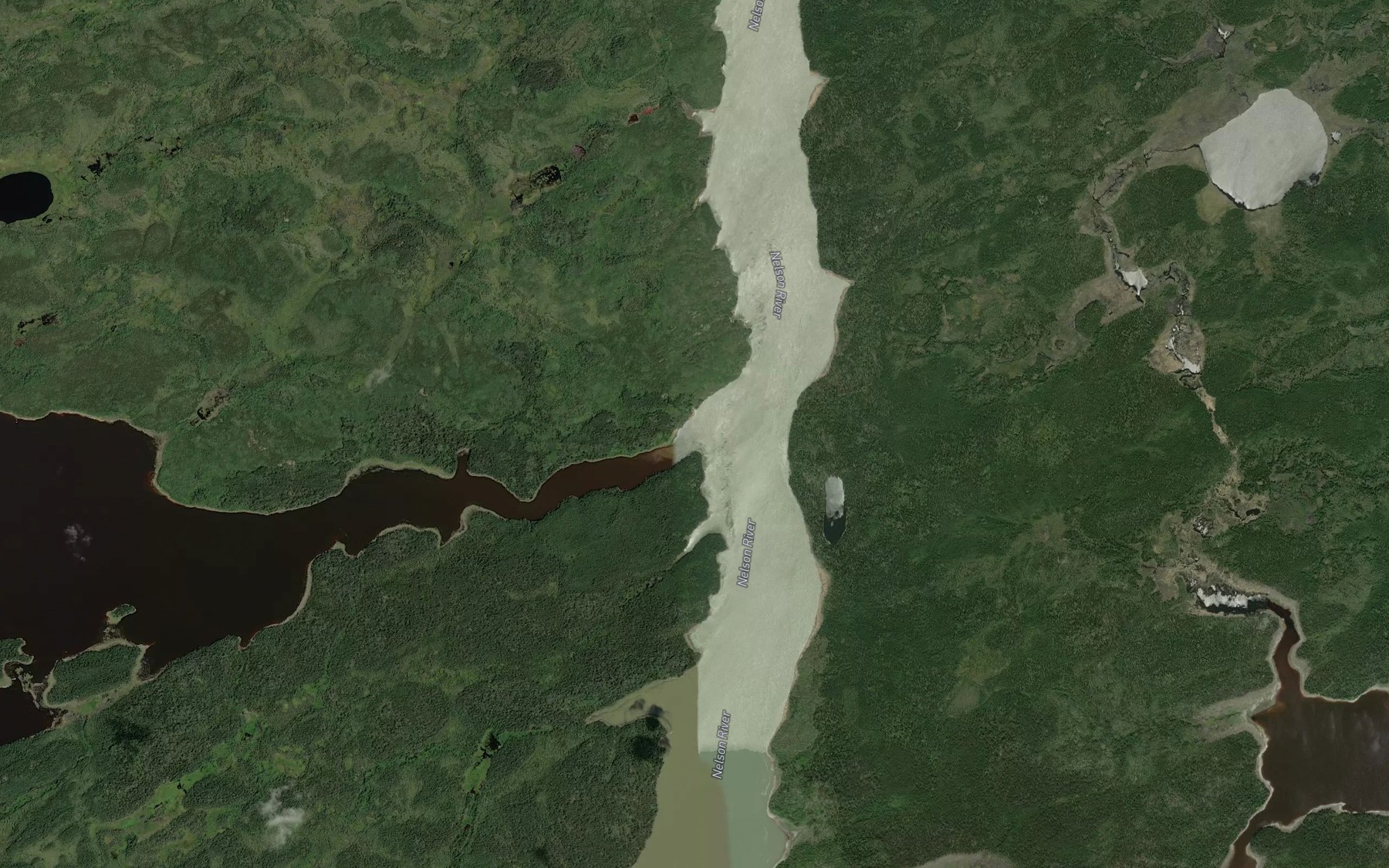 Satellite map of the Machew River