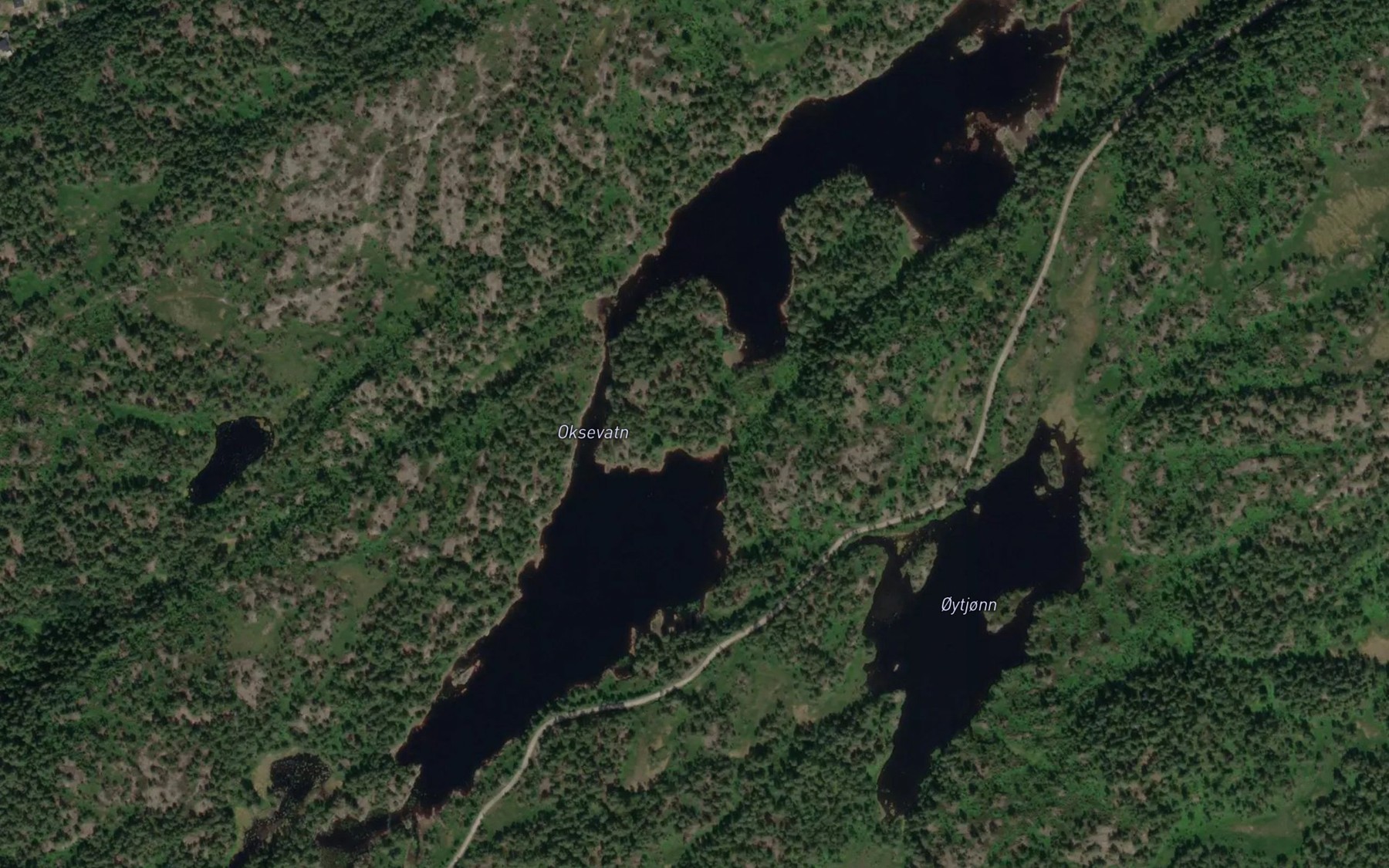 Satellite map of the Oksevatnet