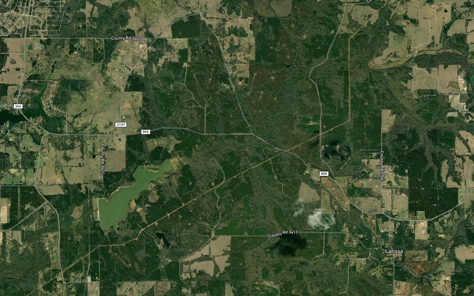 Satellite map of the Killough Creek