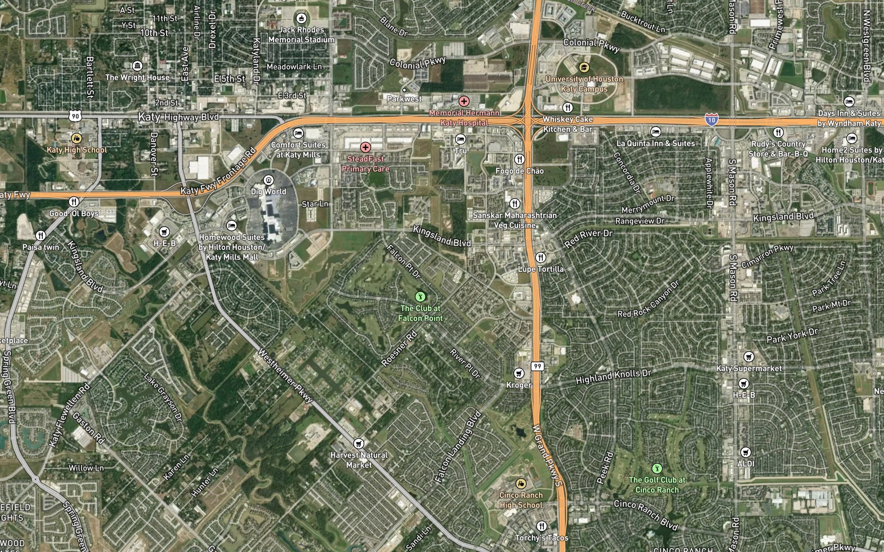 Satellite map of the Tucker Lake
