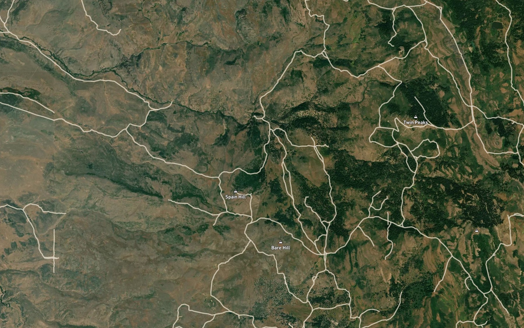 Satellite map of the Lower Flat Spring