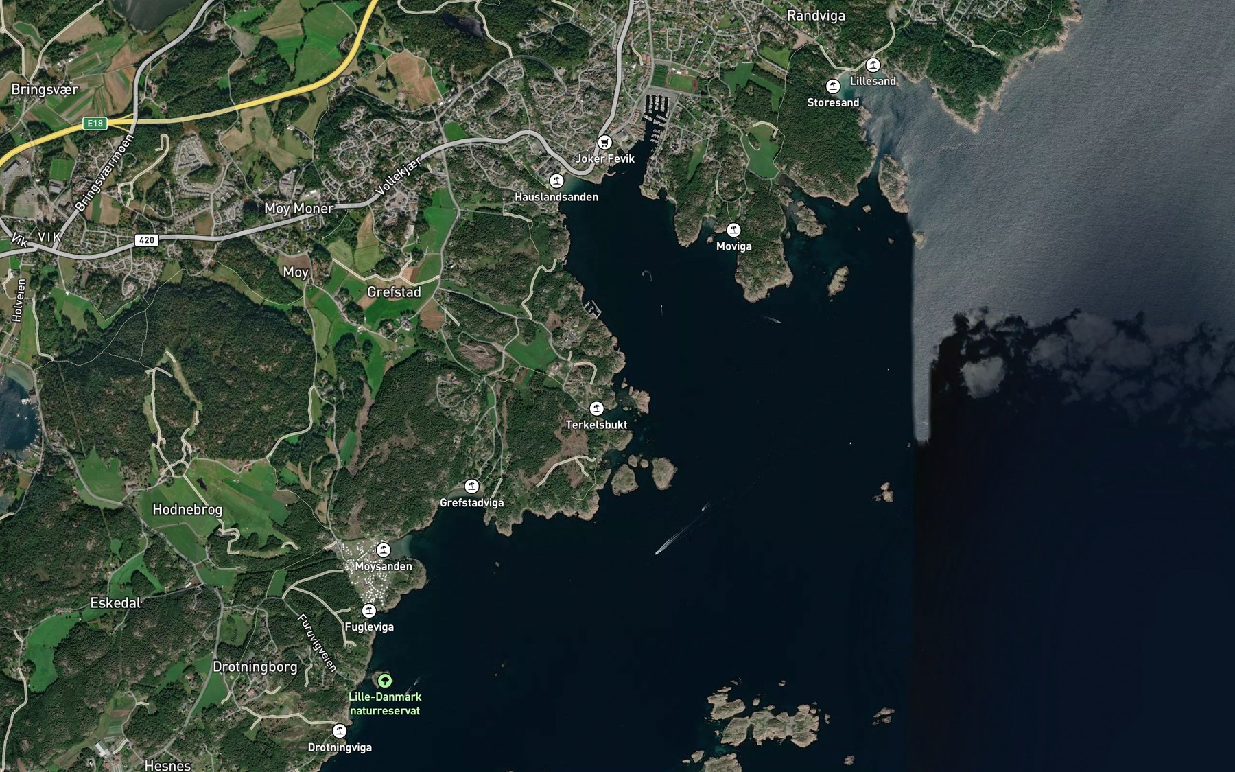 Satellite map of the Ornasbukta