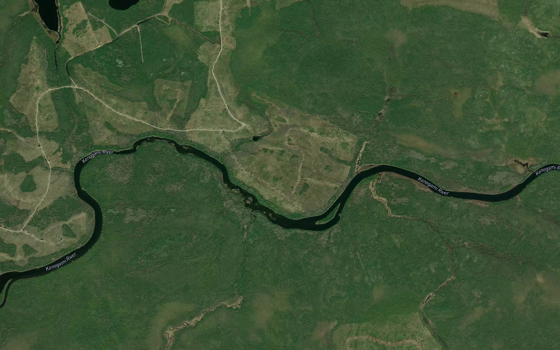 Satellite map of the Wabigano River