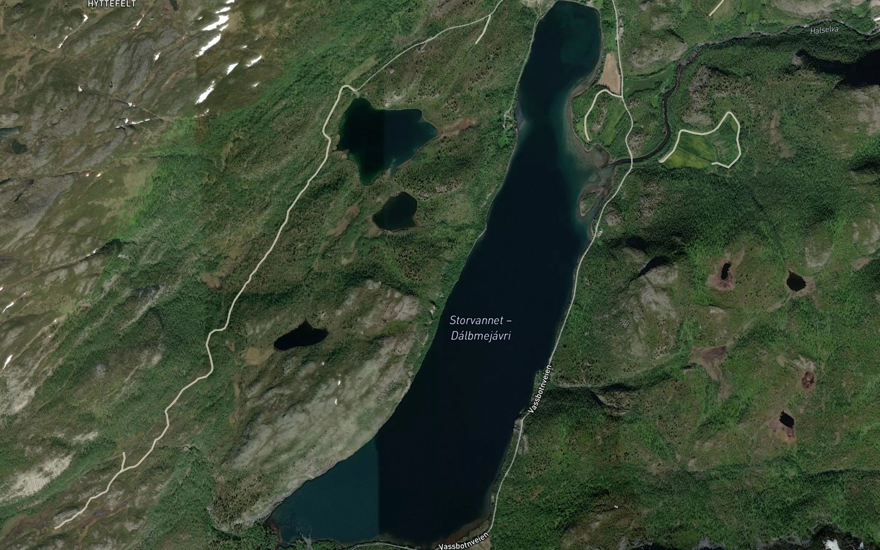 Satellite map of the Storvannet
