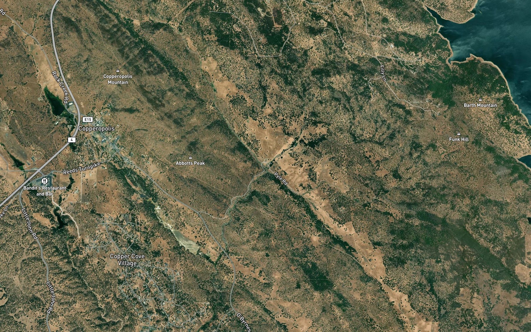 Satellite map of the Empire Creek