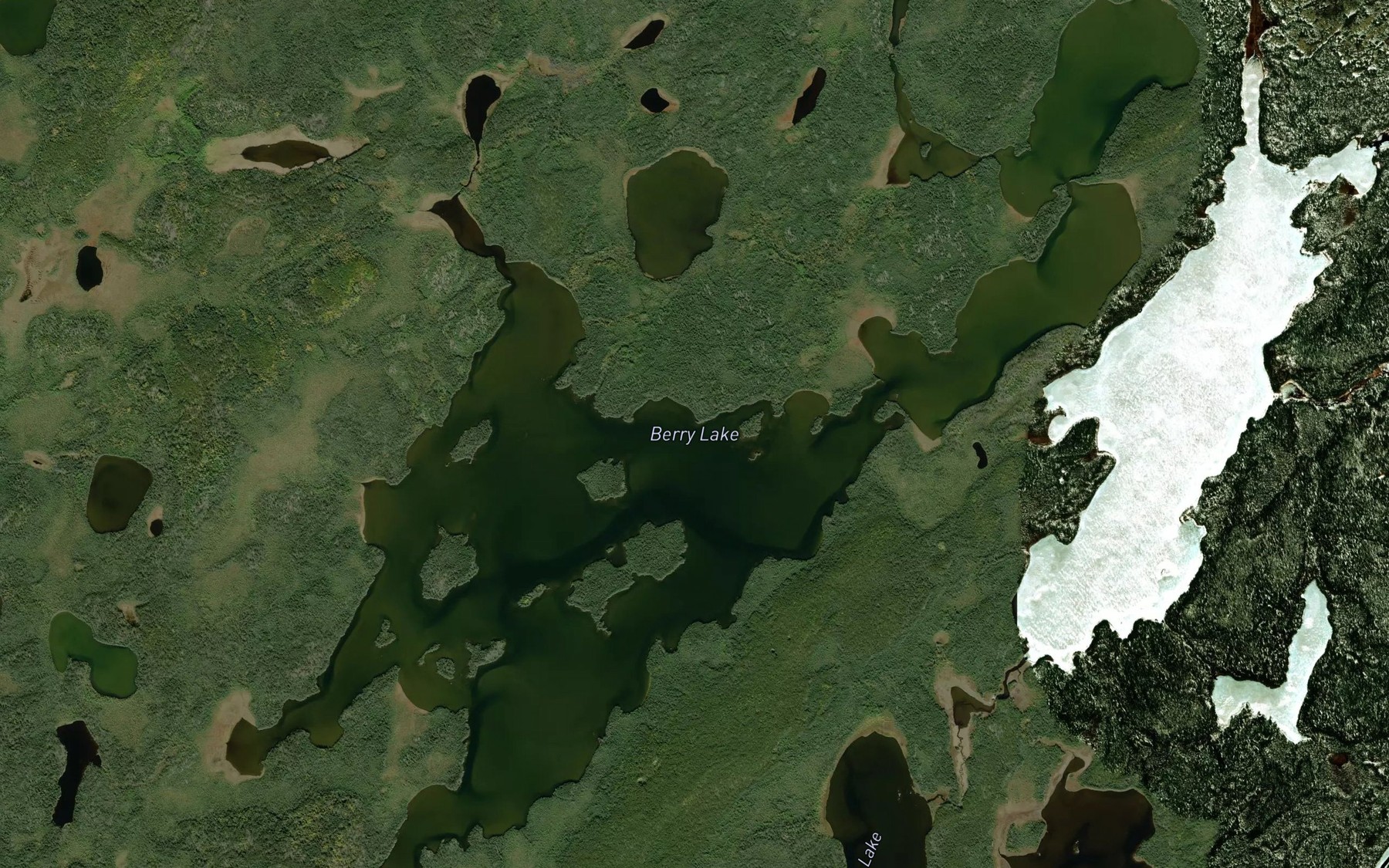 Satellite map of the Berry Lake