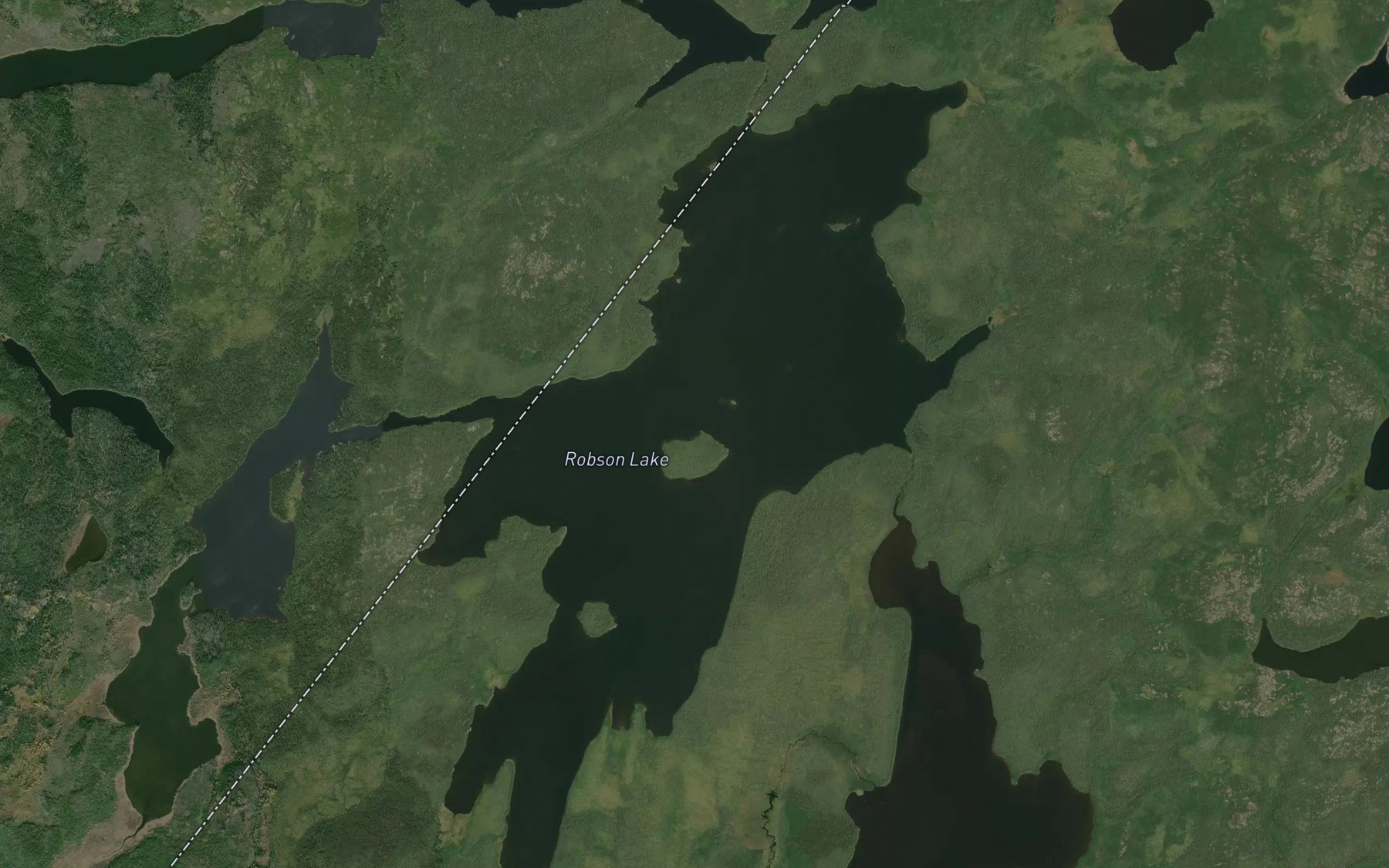 Satellite map of the Robson Lake