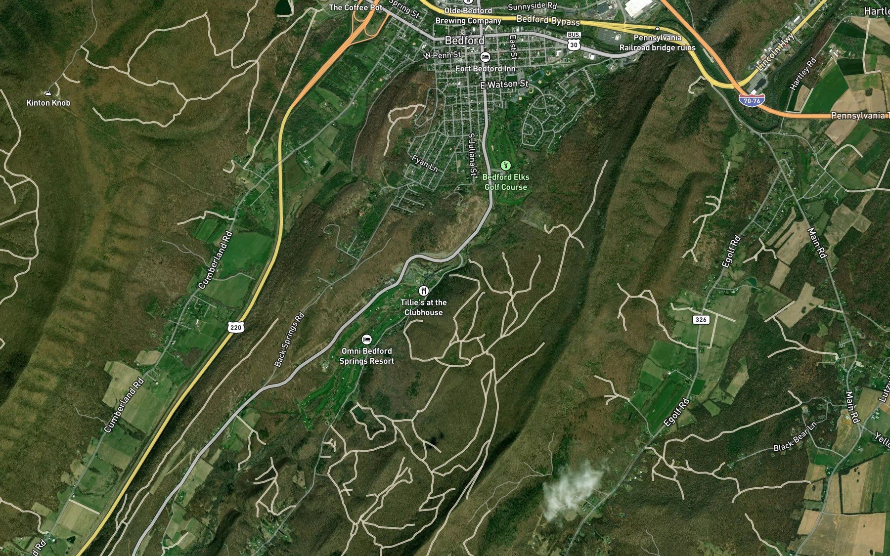 Satellite map of the Magnesium Spring