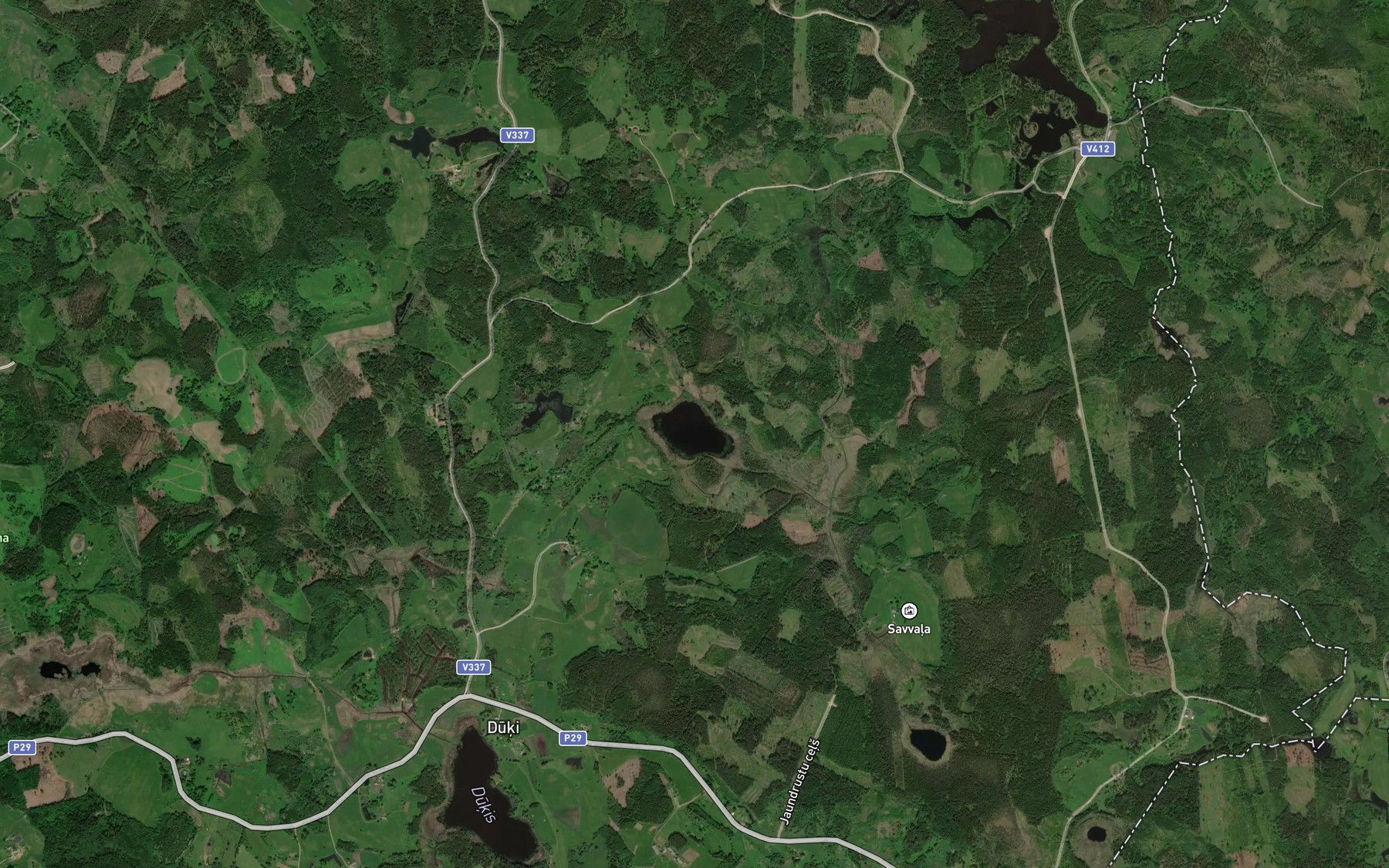 Satellite map of the Naucu Ezers