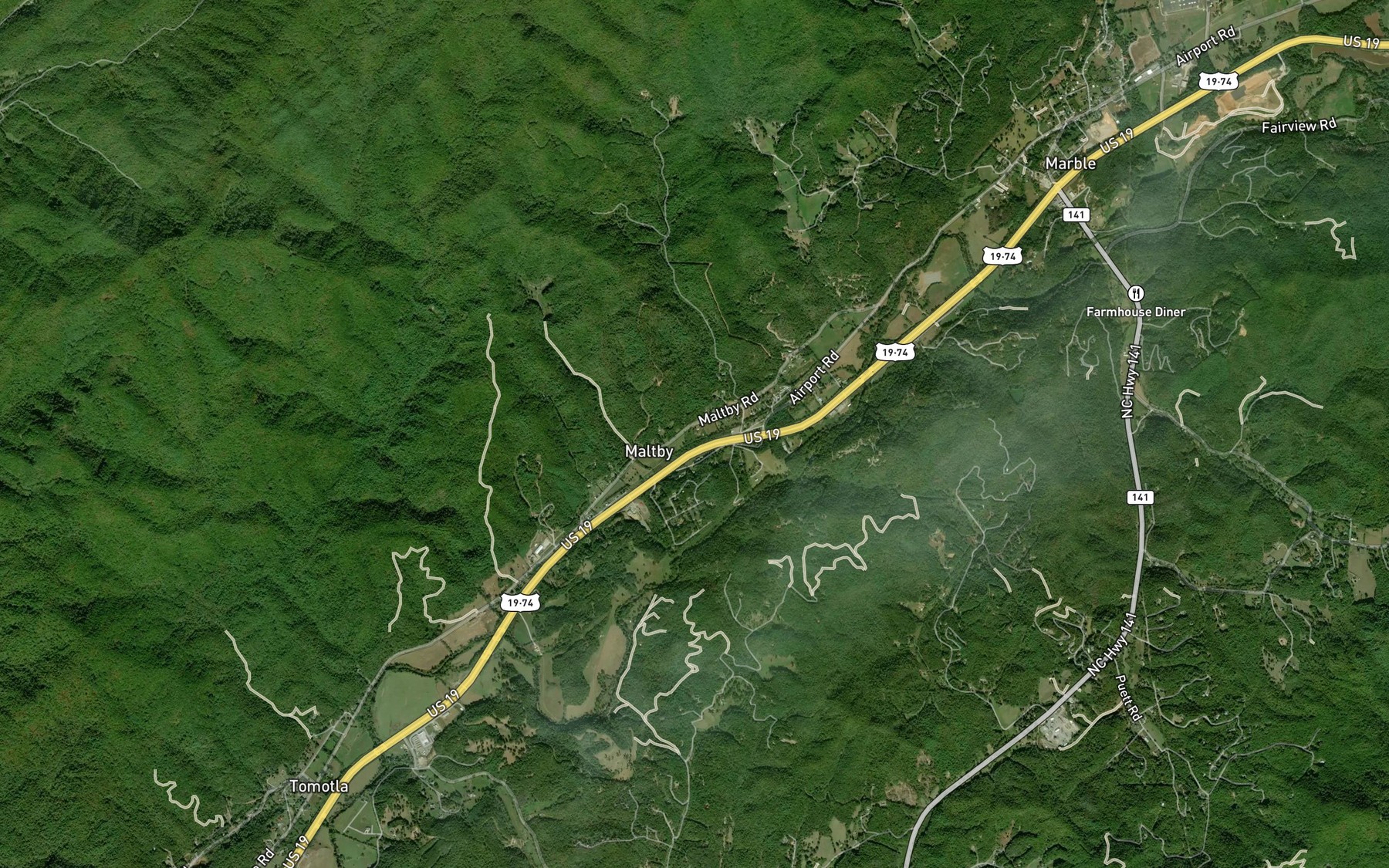 Satellite map of the Wilson Branch