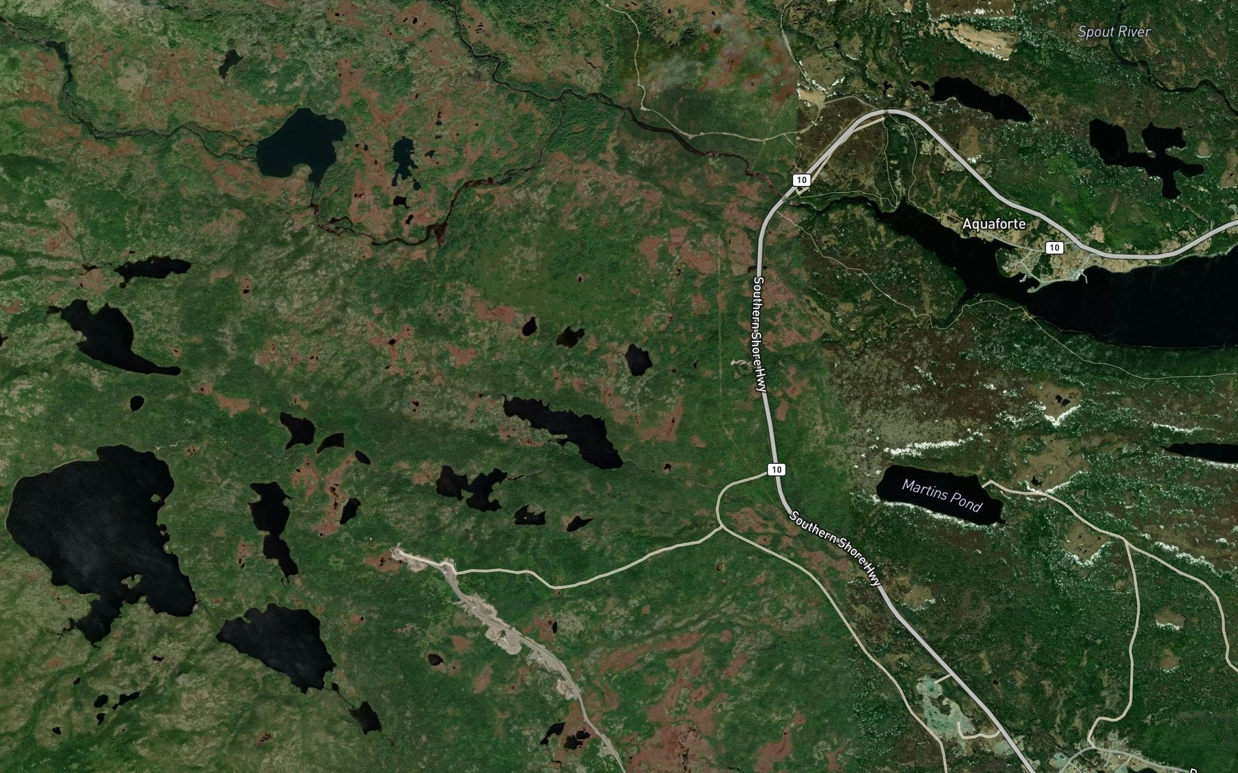 Satellite map of the Riverhead Pond