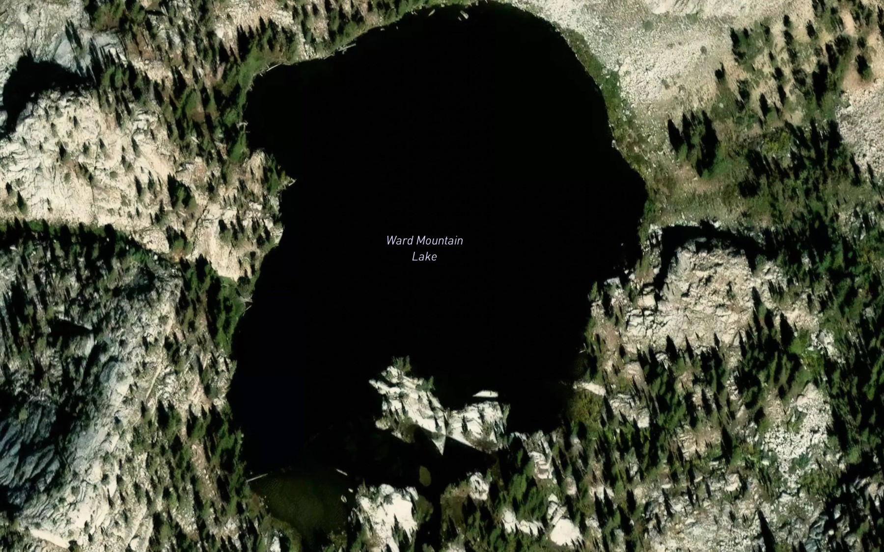 Satellite map of the Ward Mountain Lake
