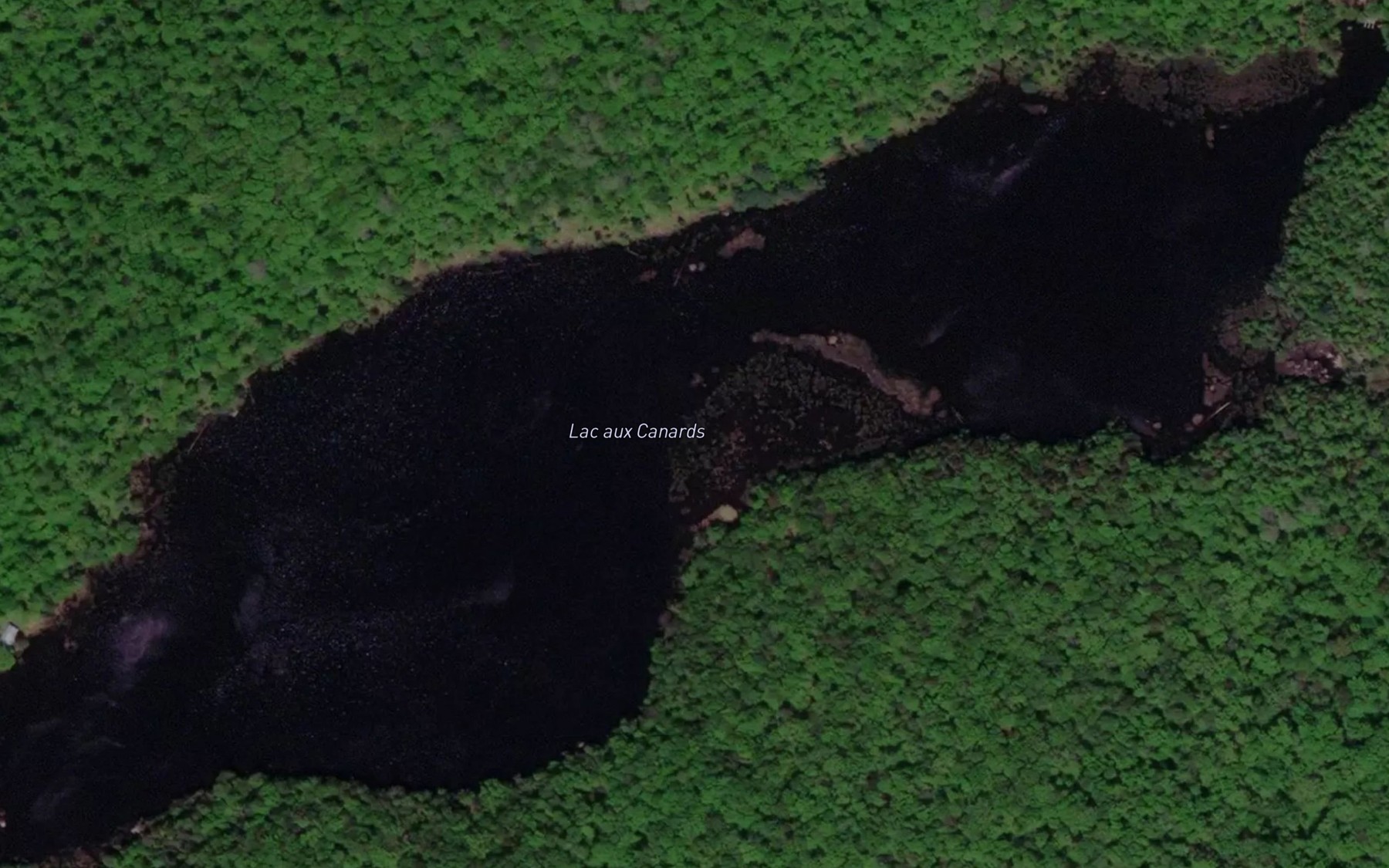 Satellite map of the Lac aux Canards