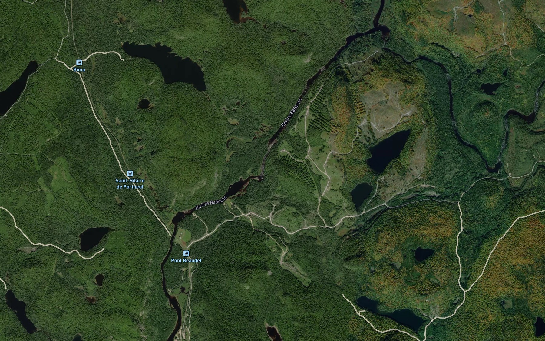 Satellite map of the Rapides de Beaudet