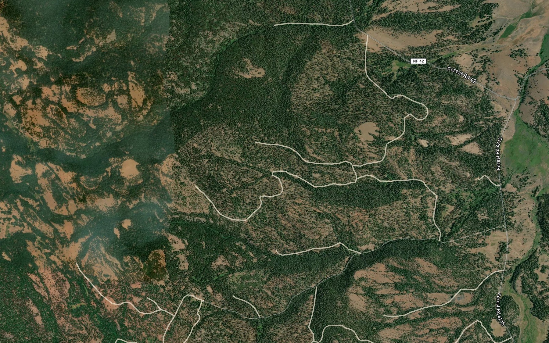 Satellite map of the Lost Spring Reservoir