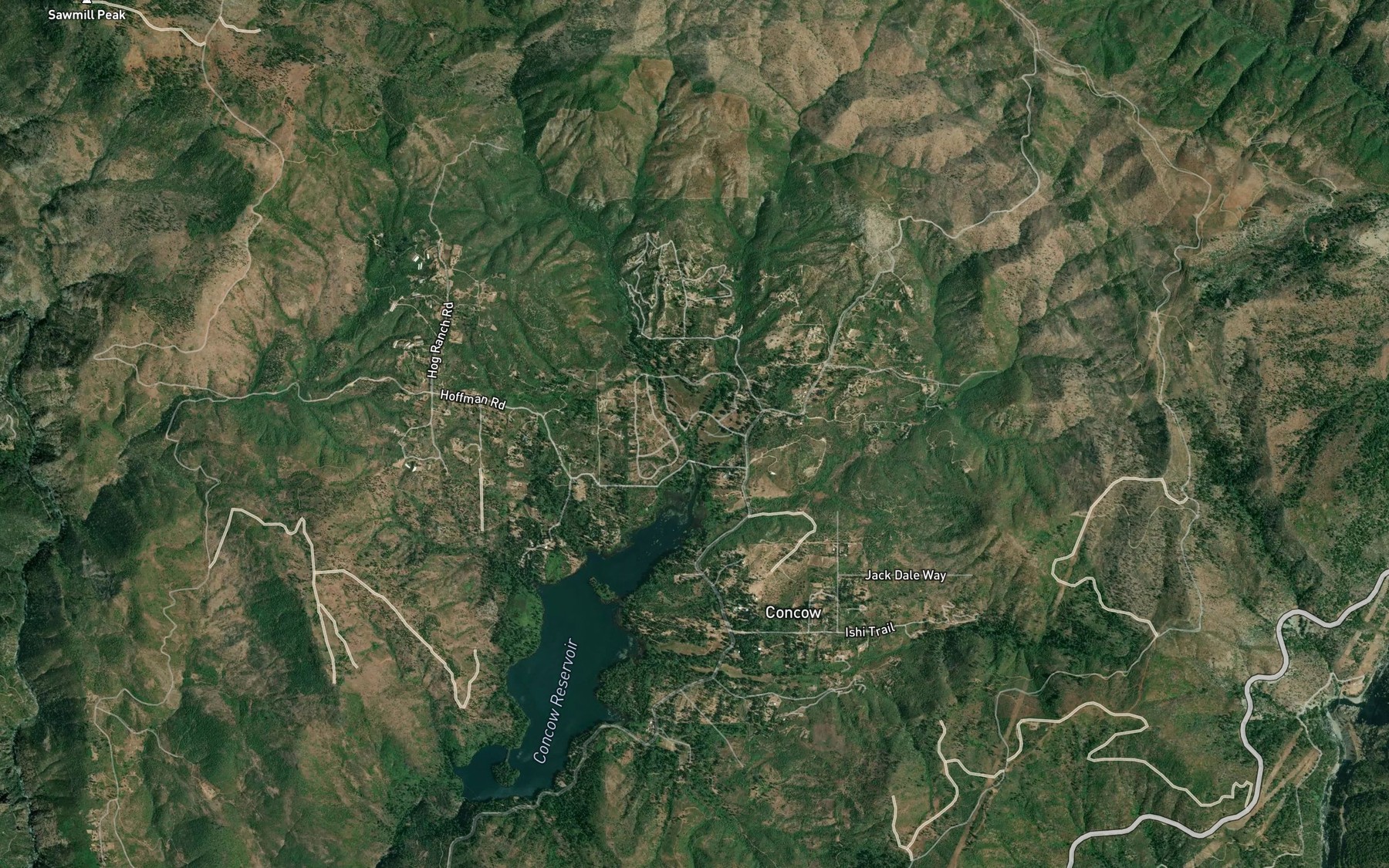 Satellite map of the Cirby Creek